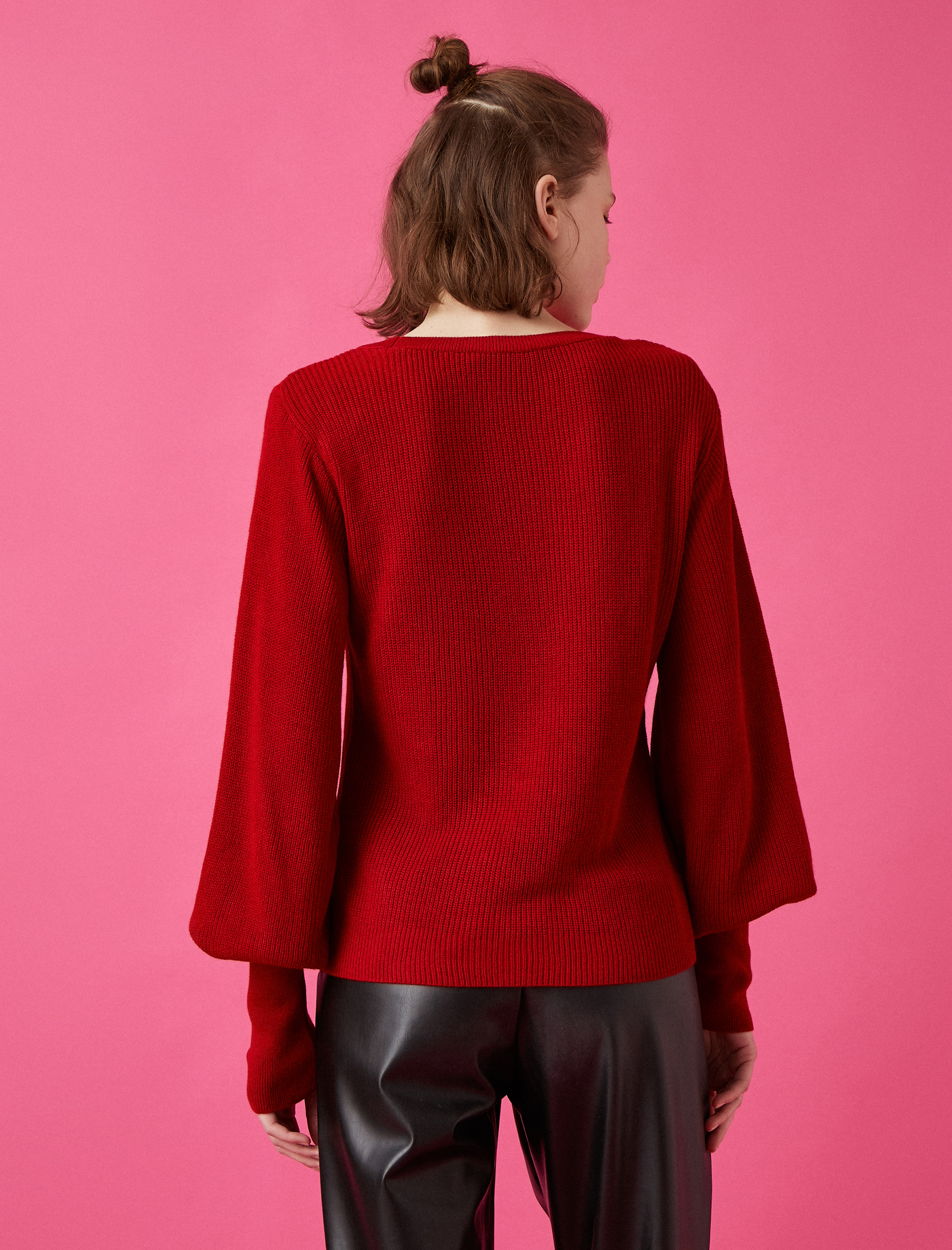   Bisiklet Yaka Uzun Kollu Basic Triko Kazak