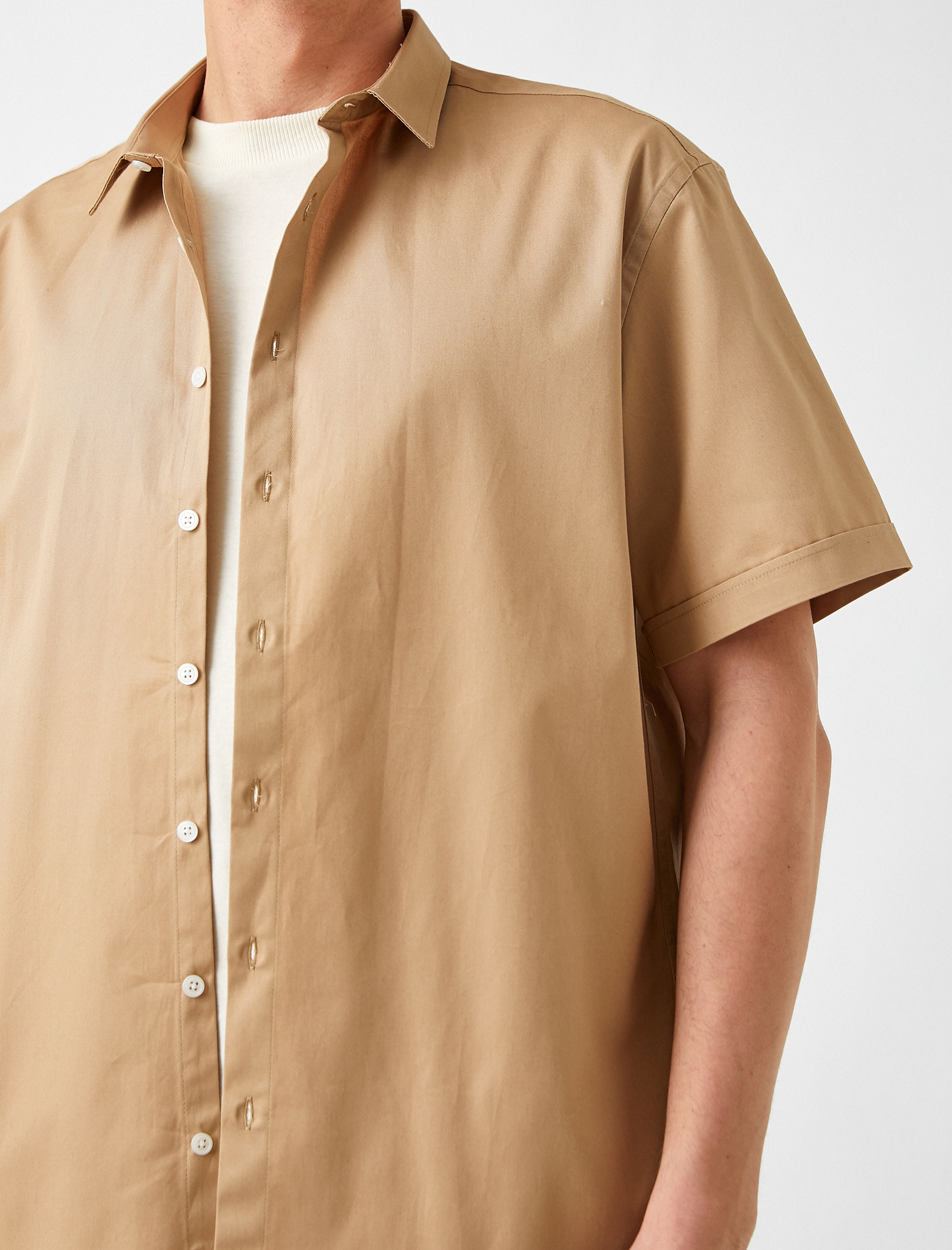   Basic Yazlık Gömlek Kısa Kollu Klasik Yaka