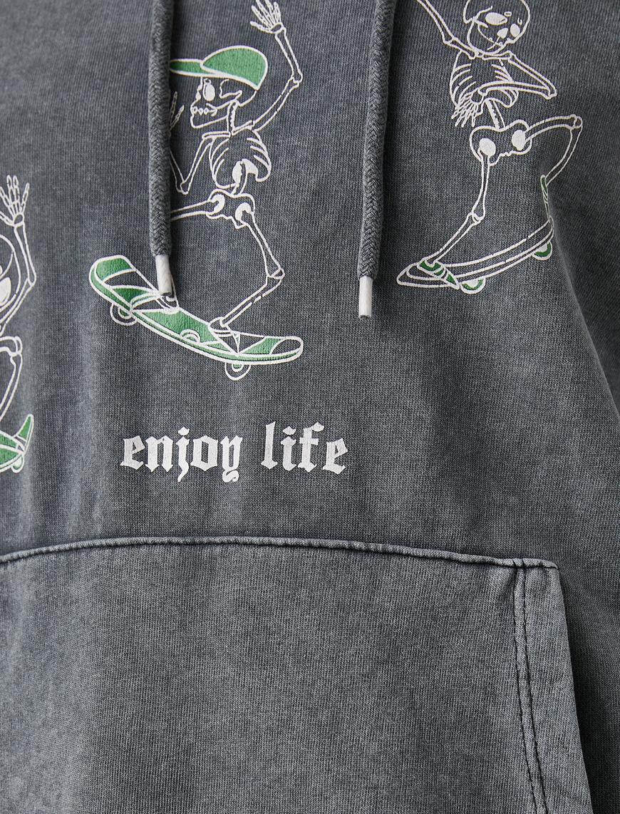   Uzun Kollu Baskılı Sweatshirt