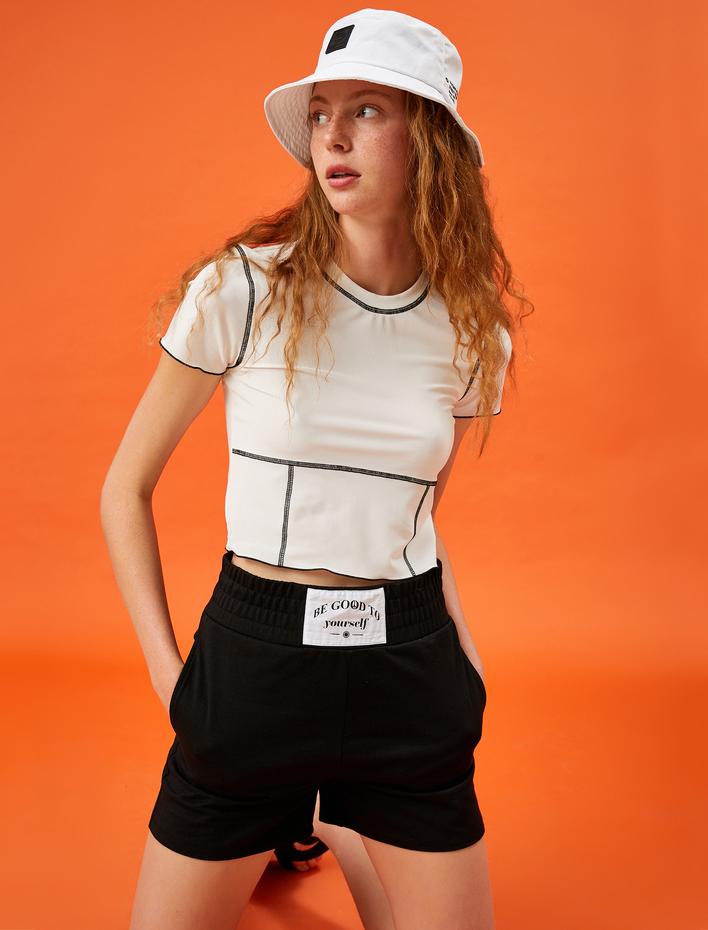  Bisiklet Yaka Tişört Kısa Kollu