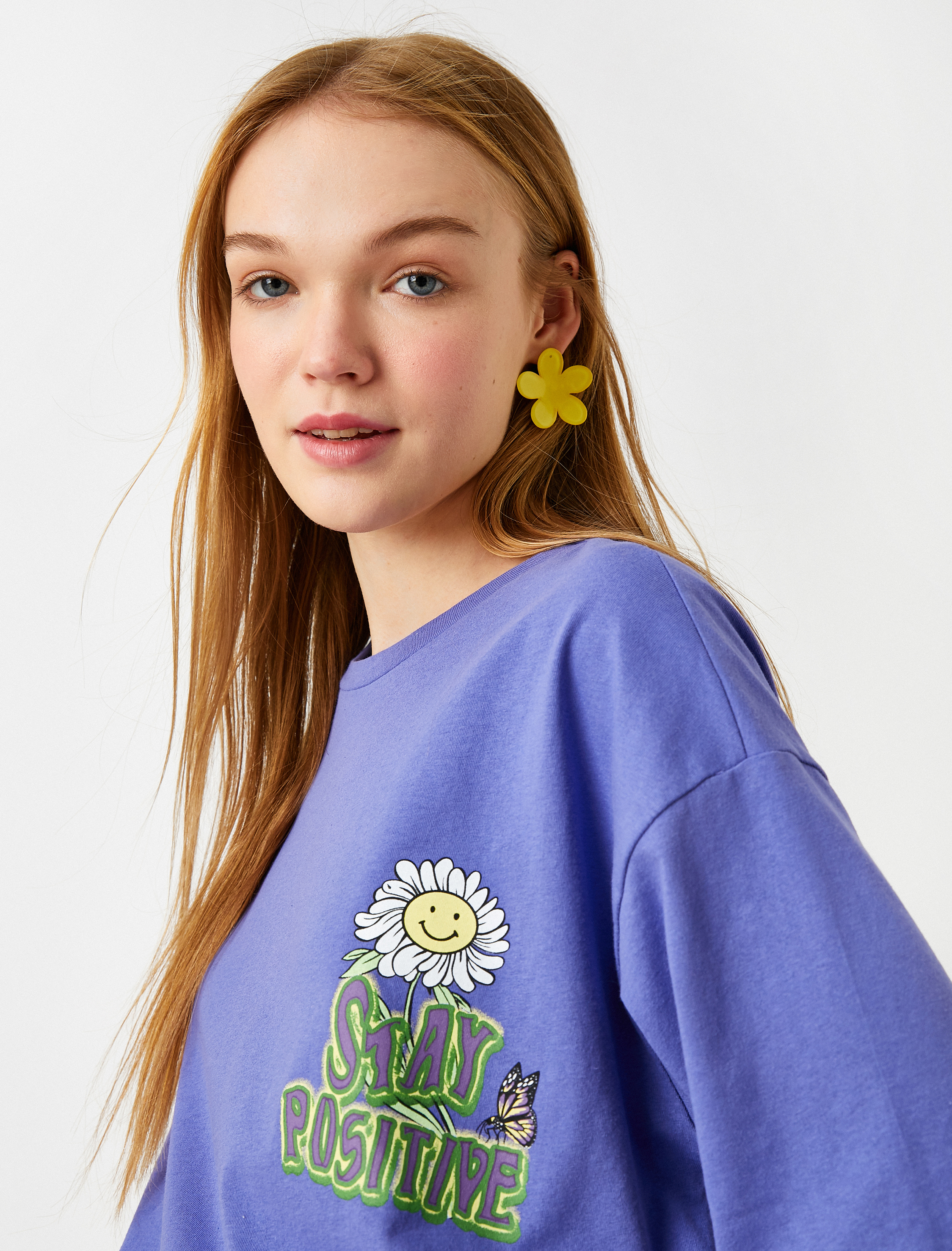   Oversize Baskılı Kısa Kollu Tişört