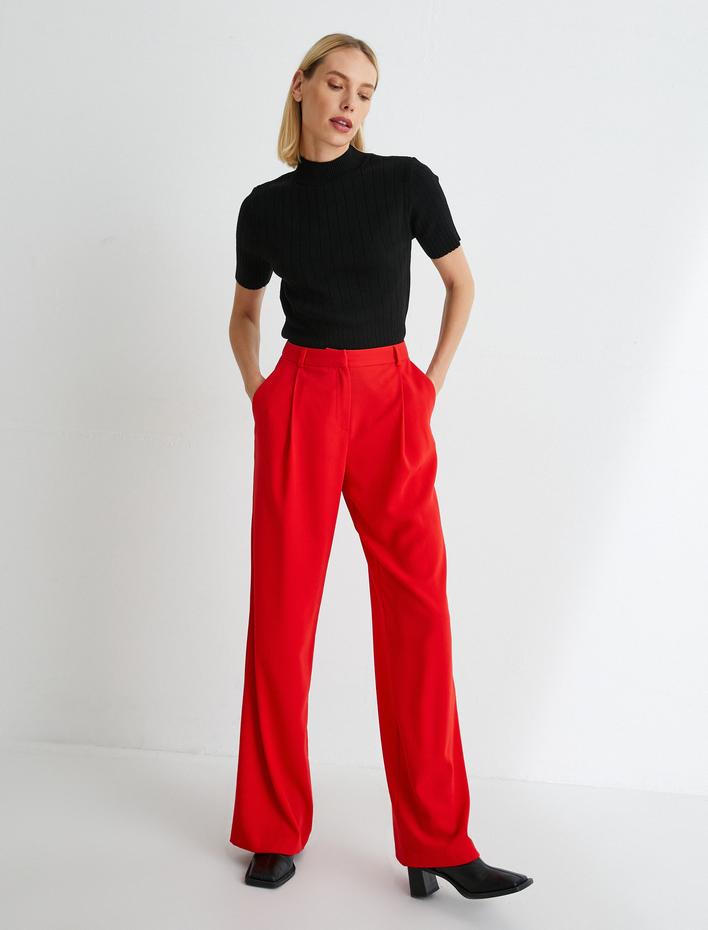  Dik Yaka Triko Kısa Kollu Kaşmir Dokulu