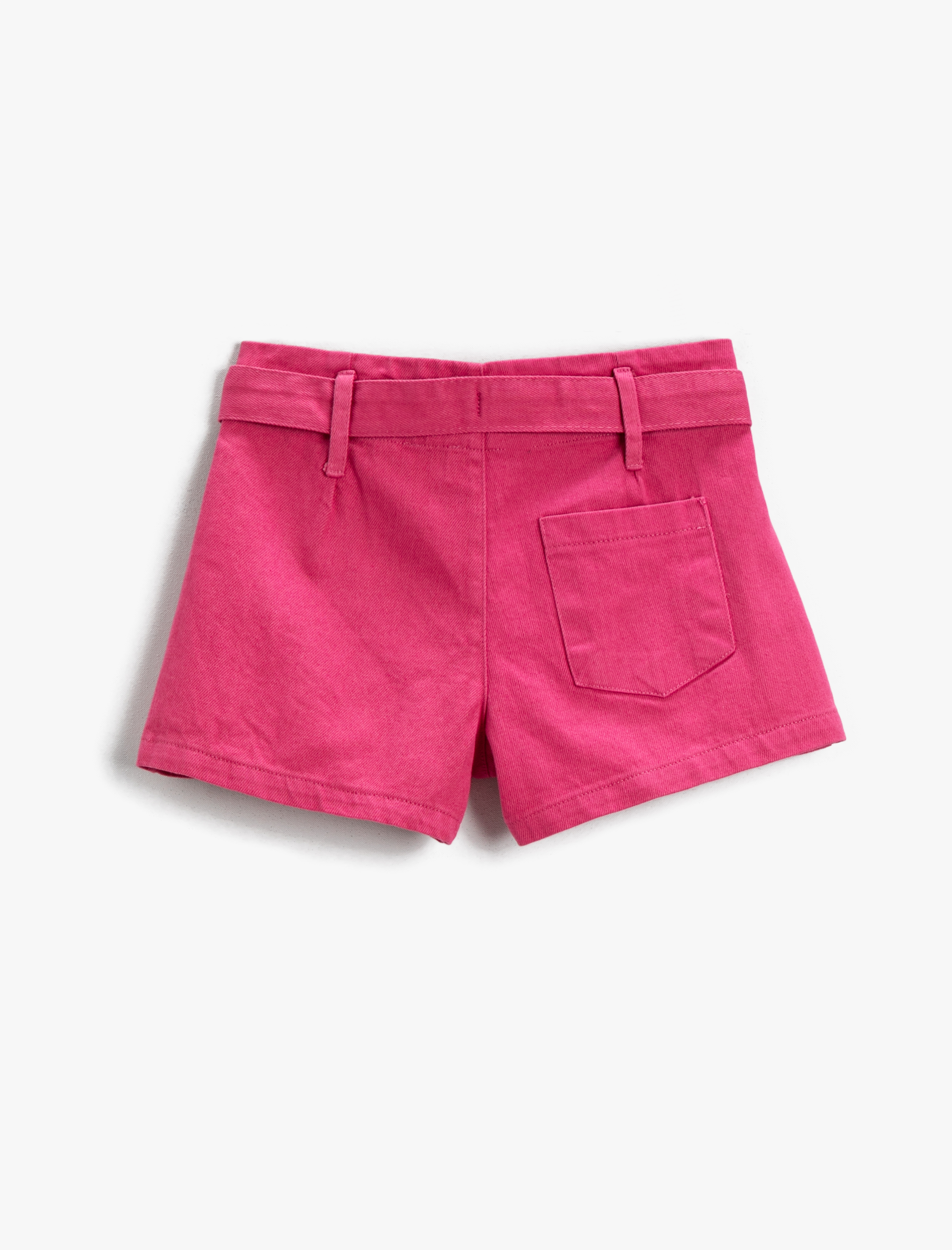  Kız Çocuk Kemer Detaylı Şort Pamuklu
