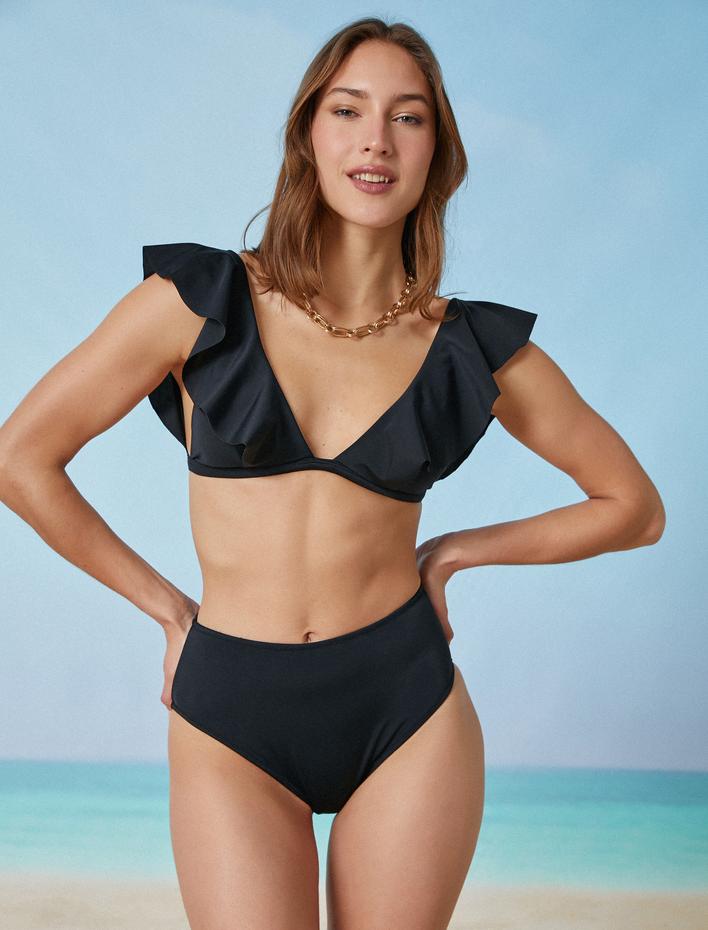  Fırfır Detaylı Bikini Üst