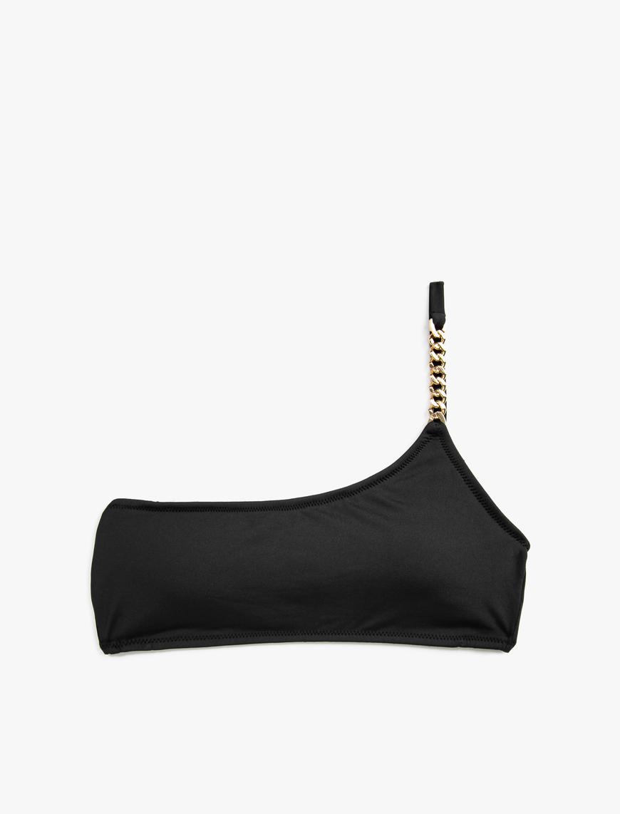   Tek Omuz Bikini Üstü Zincir Detaylı