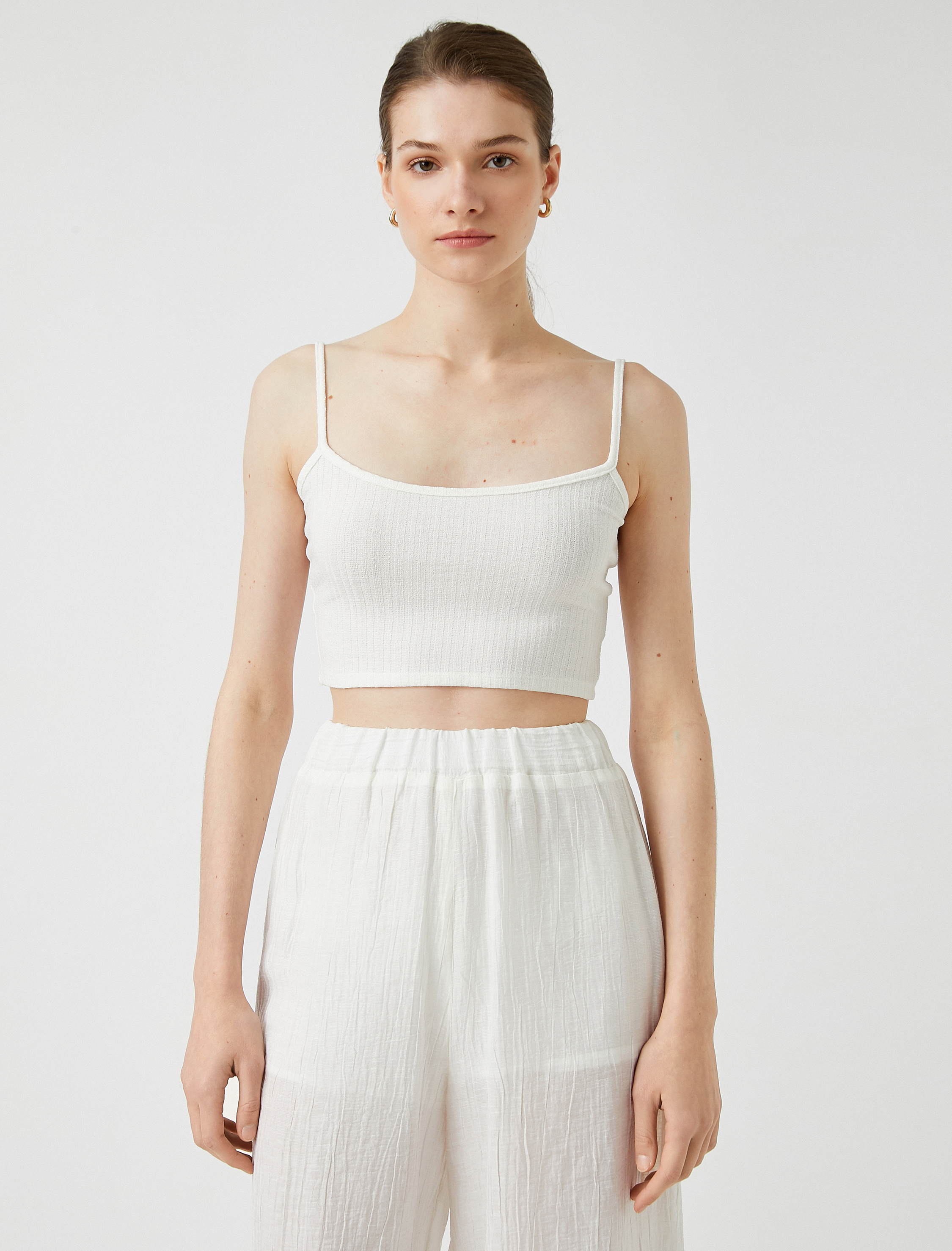   Crop Atlet İnce Askılı U Yaka