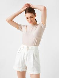 Bisiklet Yaka Kısa Kollu Tişört