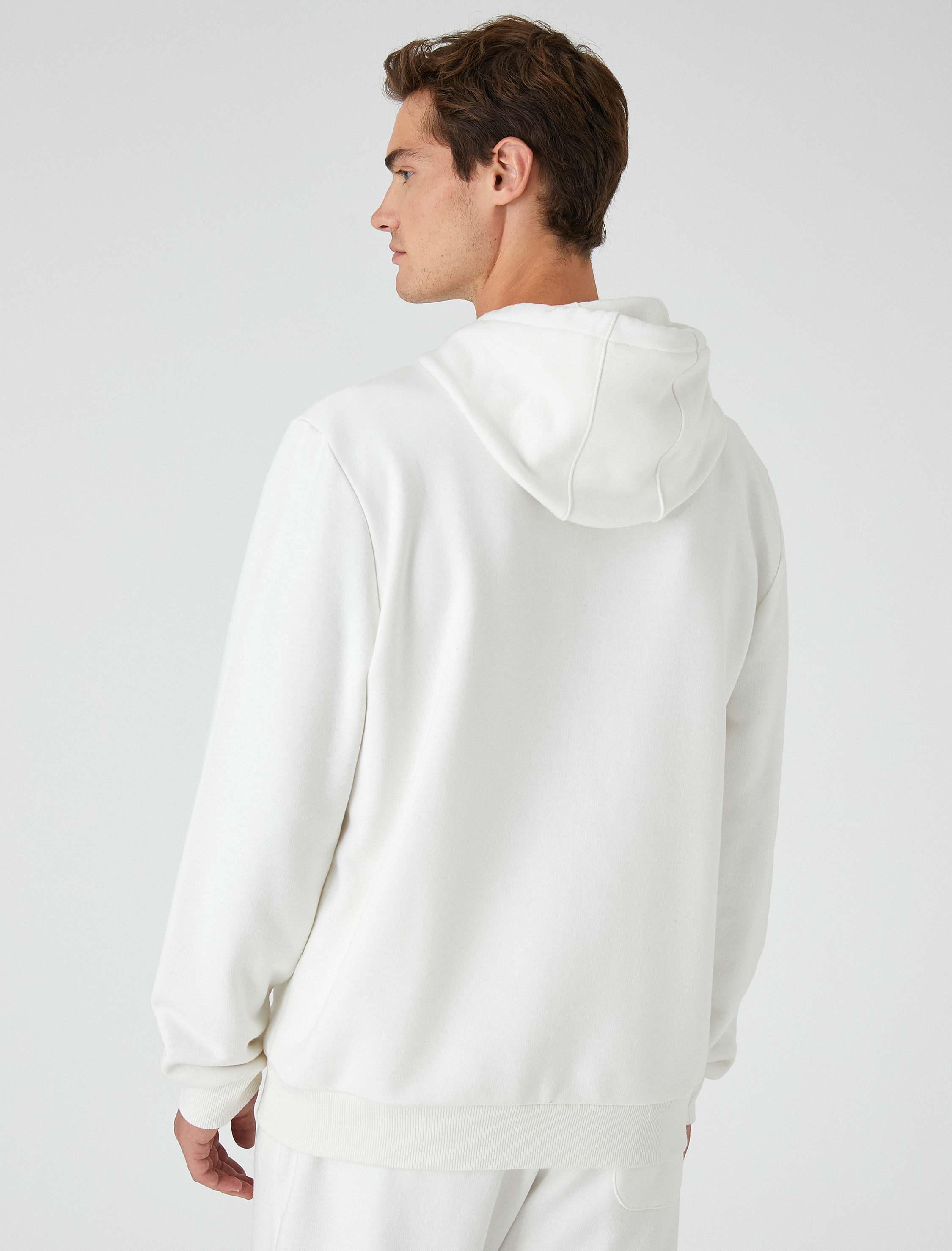   Basic Kapşonlu Sweatshirt Şardonlu