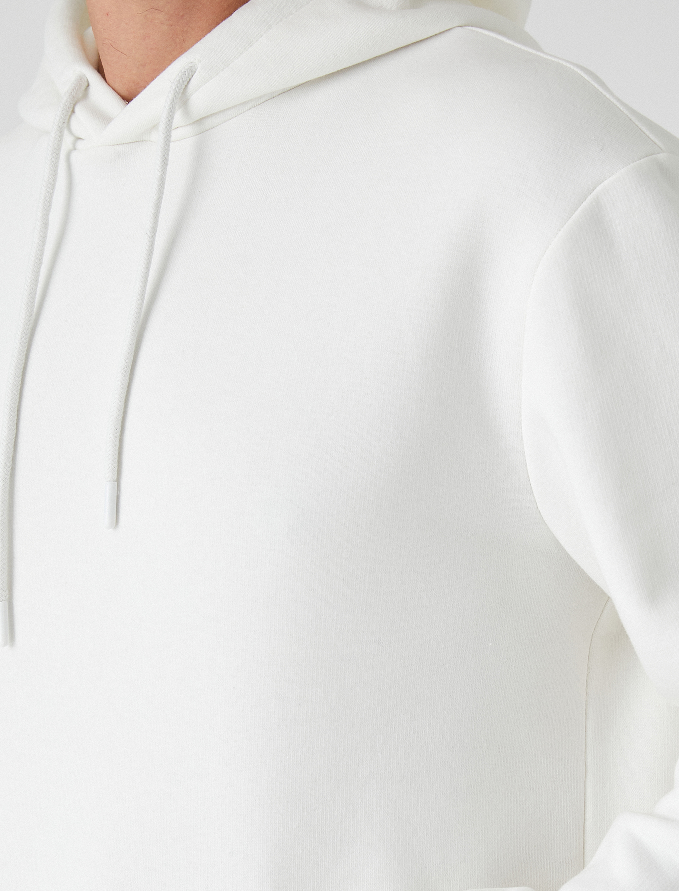   Basic Kapşonlu Sweatshirt Şardonlu