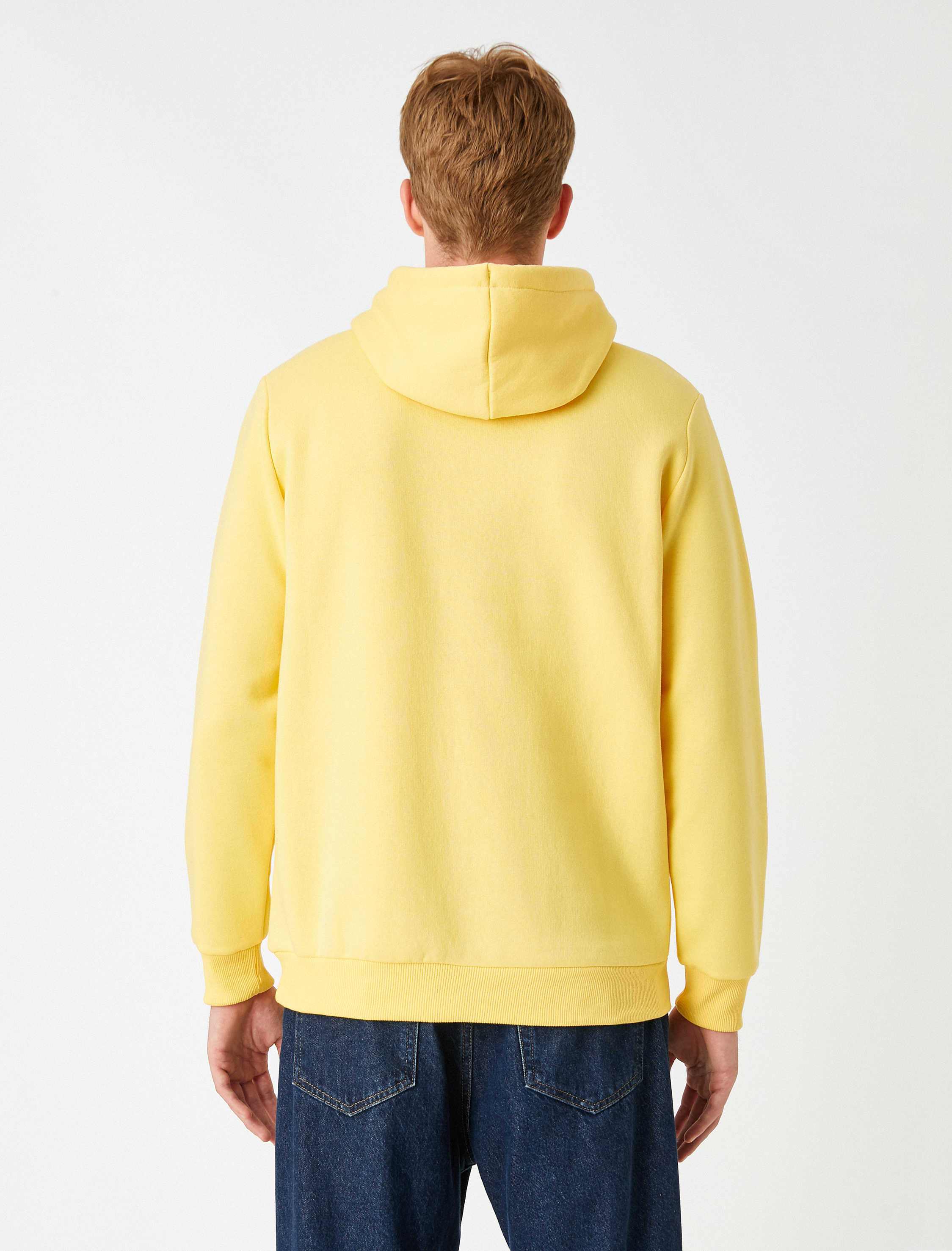   Basic Kapşonlu Sweatshirt Şardonlu