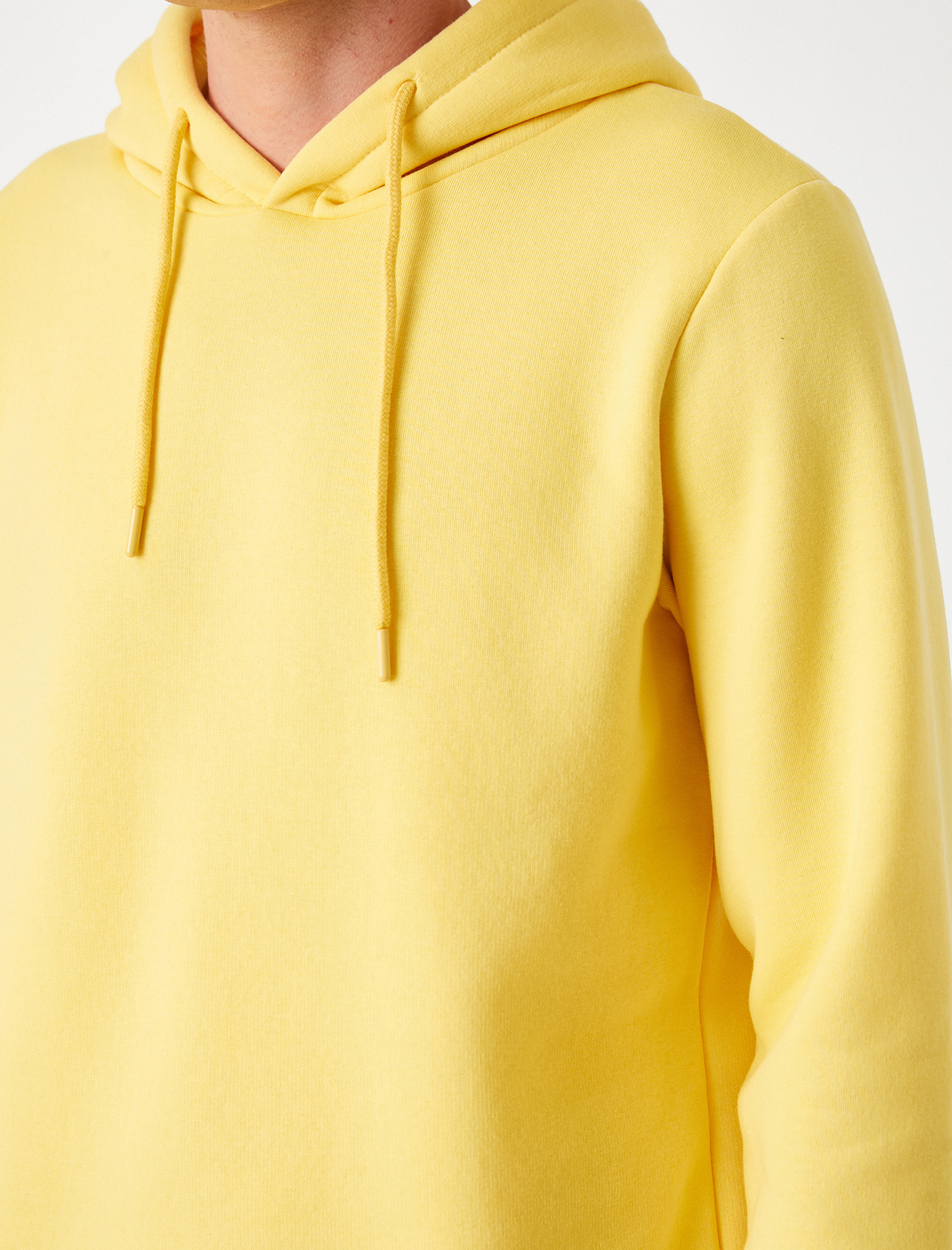   Basic Kapşonlu Sweatshirt Şardonlu