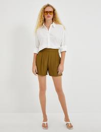 Cepli Pileli Şort Saten Görünümlü