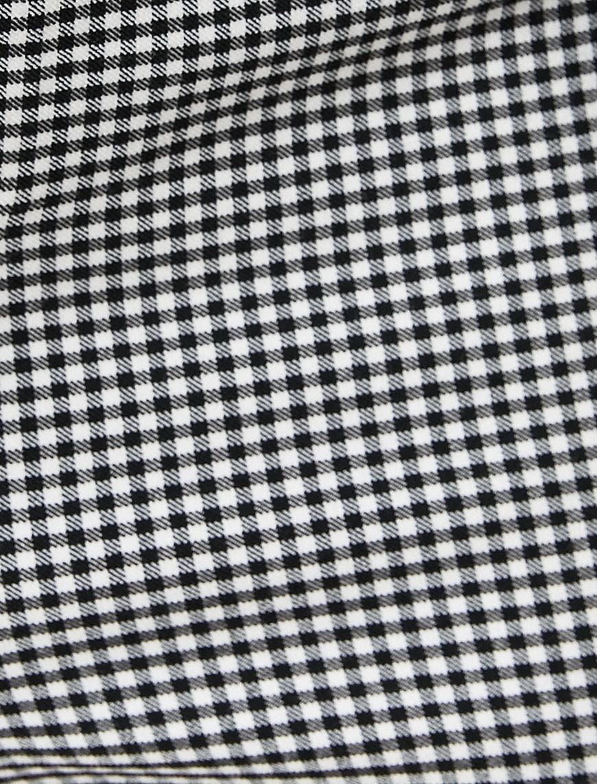   Ekose Dar Paça Kumaş Pantolon