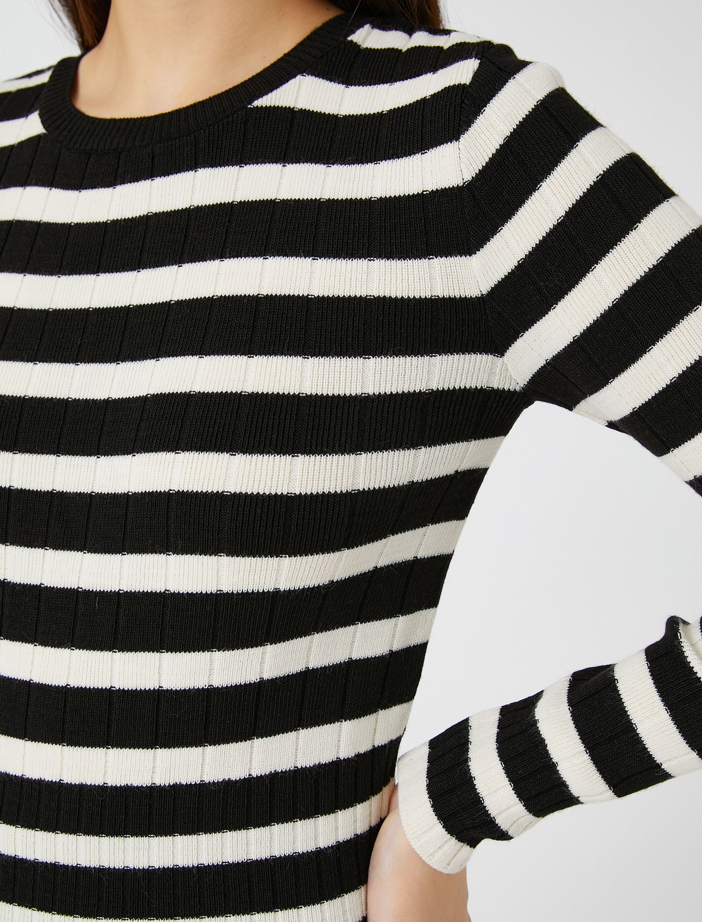   Bisiklet Yaka Triko Kazak Kaşmir Dokulu