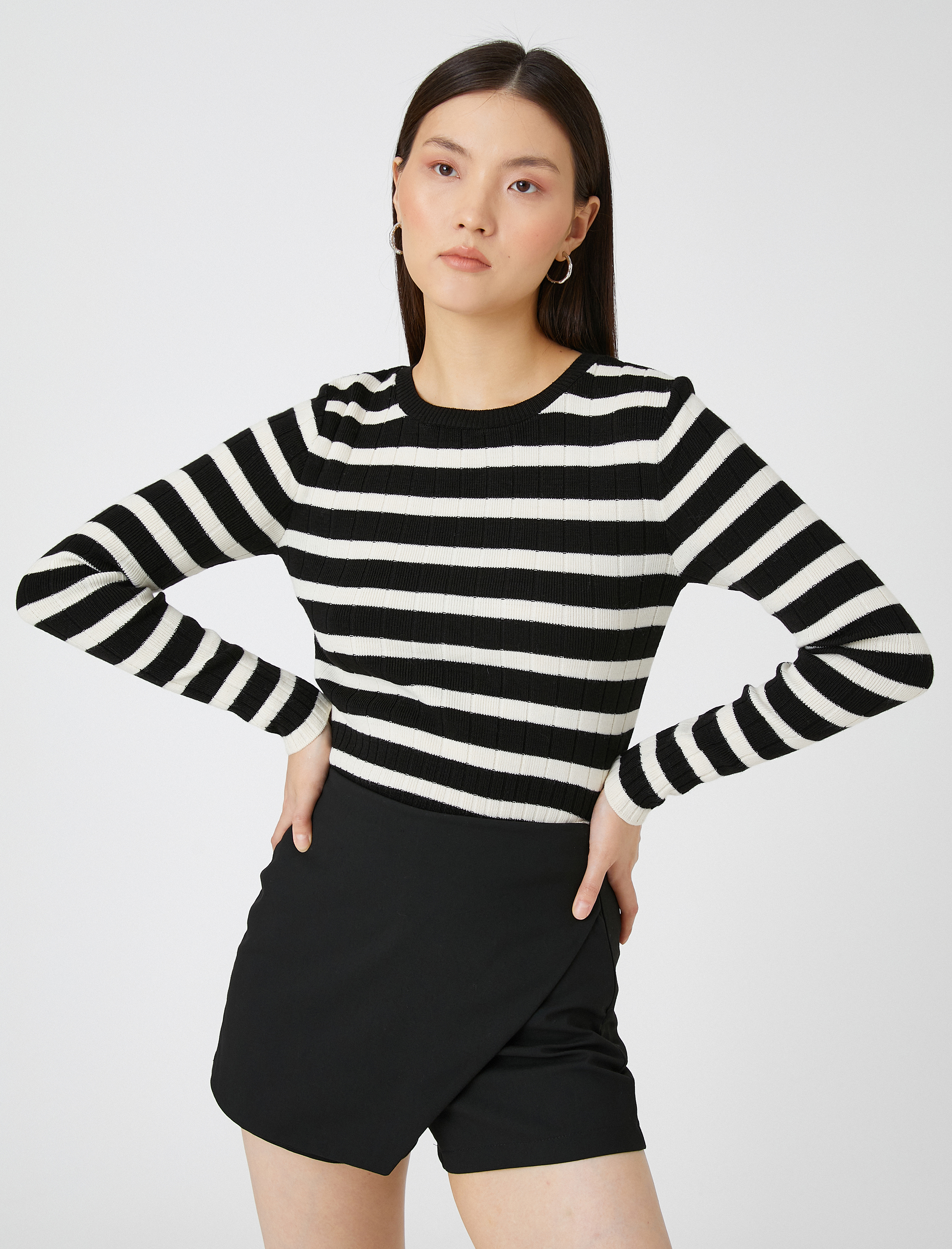   Bisiklet Yaka Triko Kazak Kaşmir Dokulu