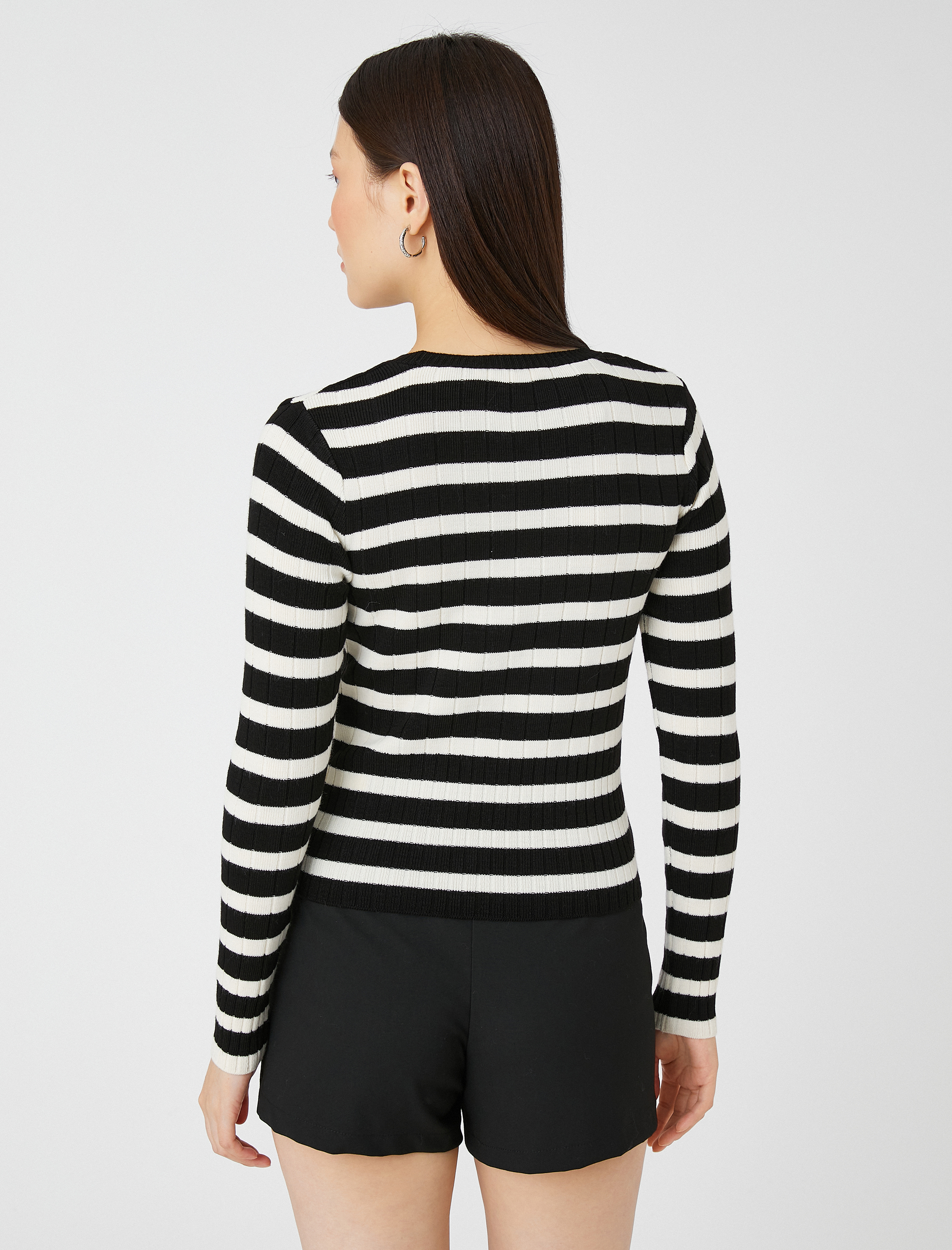   Bisiklet Yaka Triko Kazak Kaşmir Dokulu