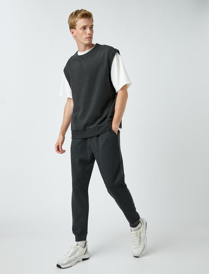  Basic Jogger Eşofman Altı Beli Bağcıklı Cepli Şardonlu