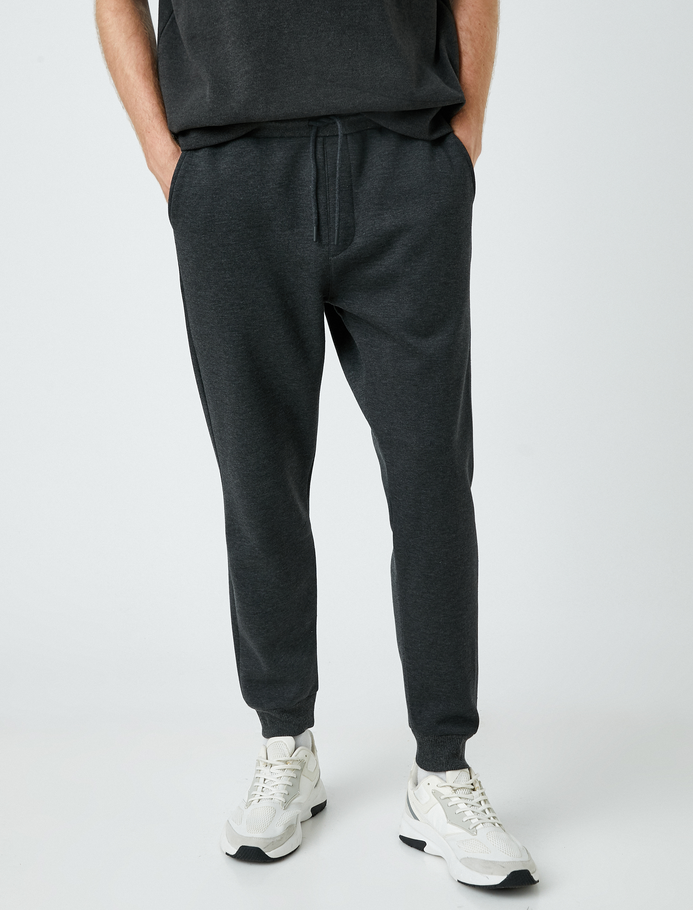 Basic Jogger Eşofman Altı Beli Bağcıklı Cepli Şardonlu