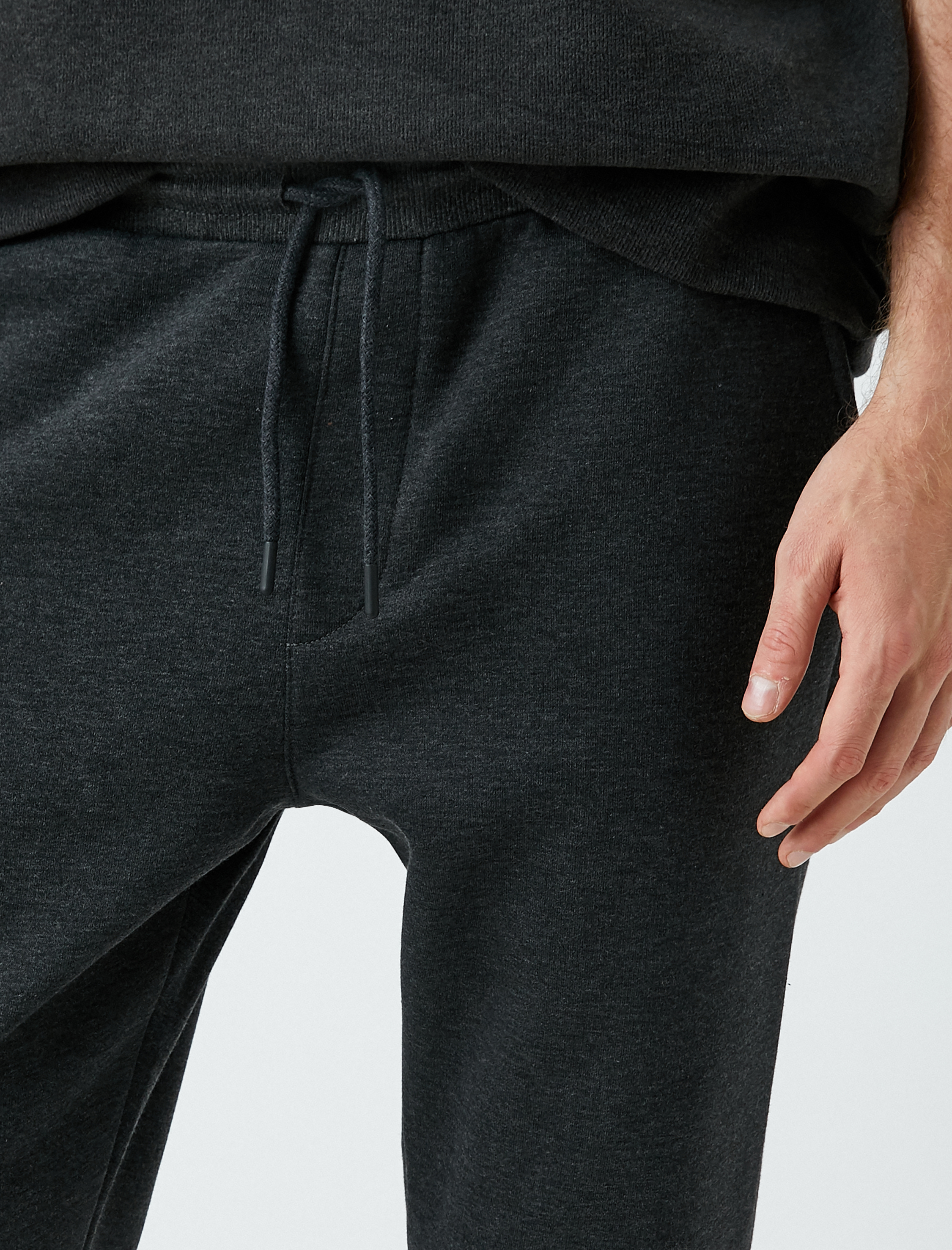 Basic Jogger Eşofman Altı Beli Bağcıklı Cepli Şardonlu