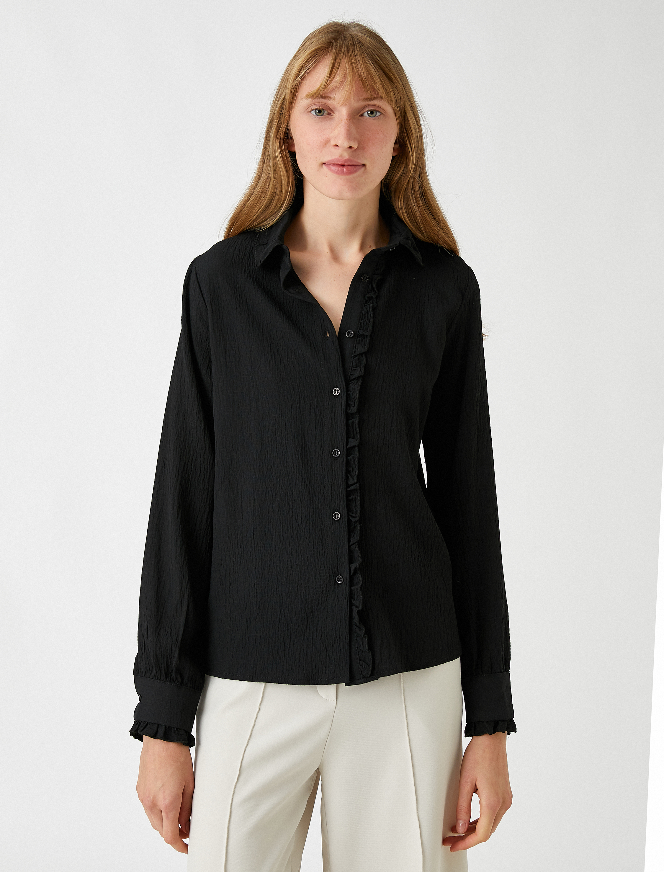   Peter Pan Yaka Gömlek Uzun Kollu