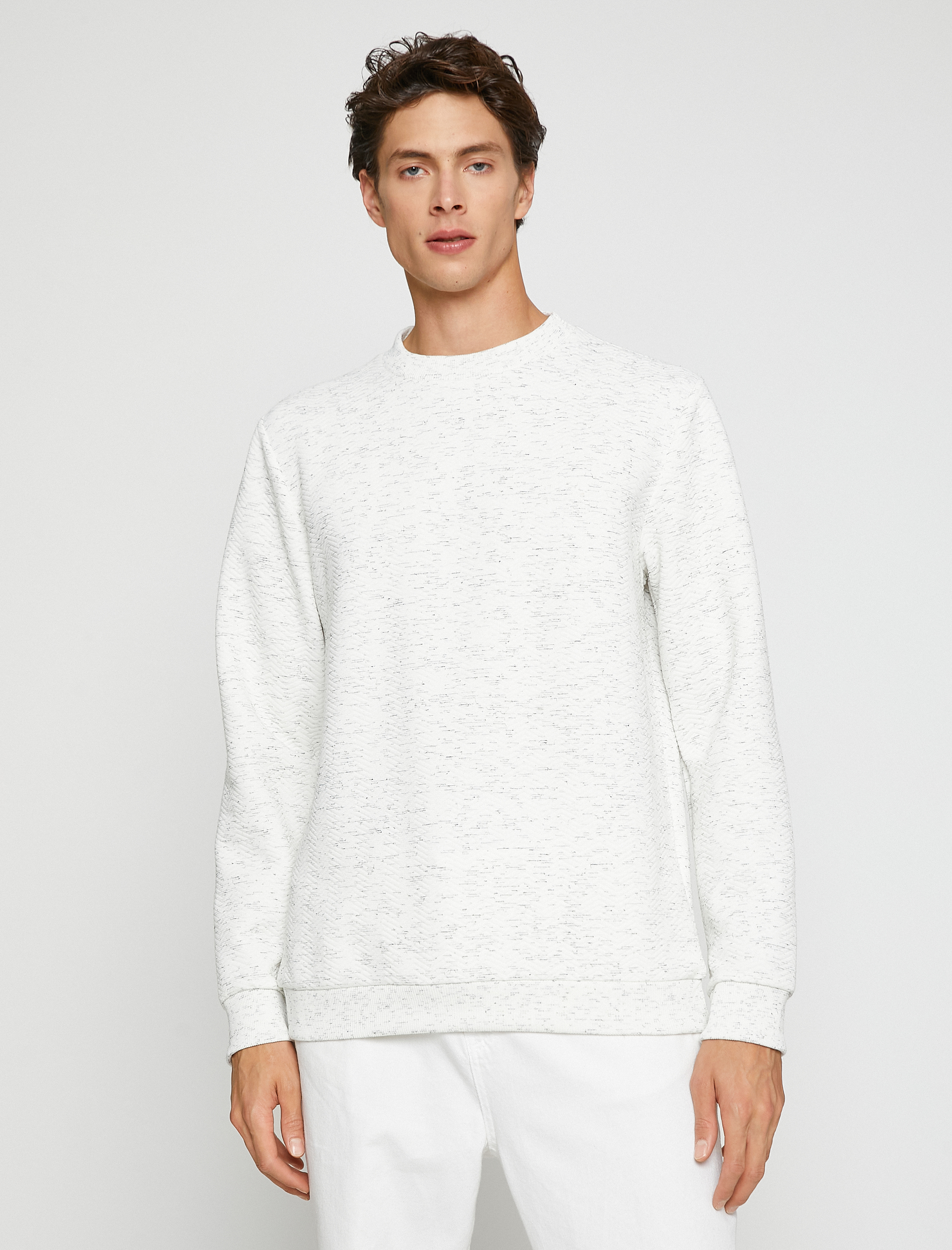   Jakarlı Sweatshirt Bisiklet Yaka