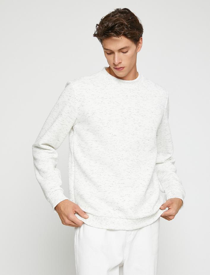  Jakarlı Sweatshirt Bisiklet Yaka