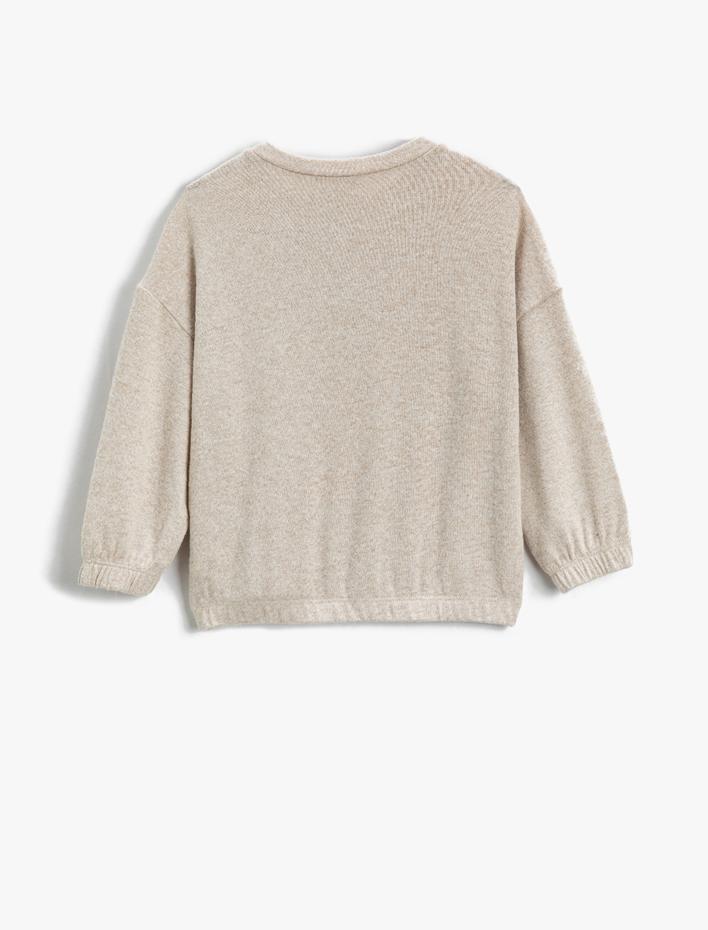 Kız Çocuk Baskılı Uzun Kollu Tişört Yumuşak Kumaş