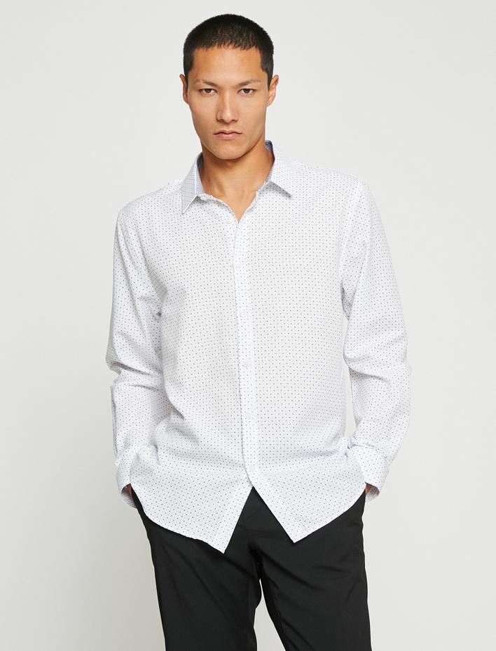  Spor Gömlek Slim Fit Klasik Yaka Uzun Kollu Non Iron