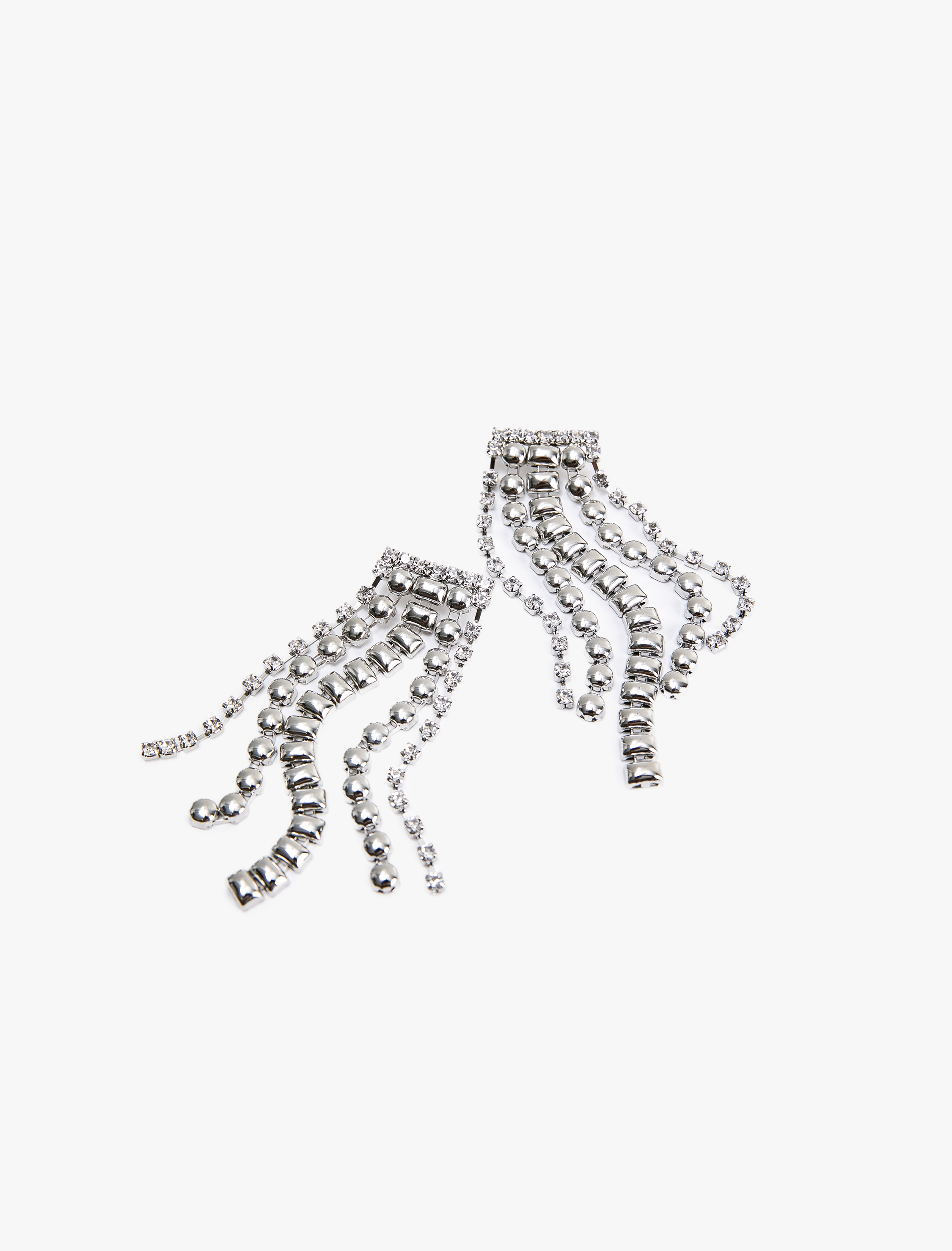 Kadın Taşlı Geniş Sallantılı Küpe