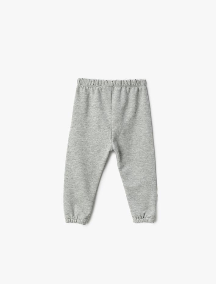 Erkek Bebek Basic Jogger Eşofman Altı Beli Lastikli Baskı Detaylı
