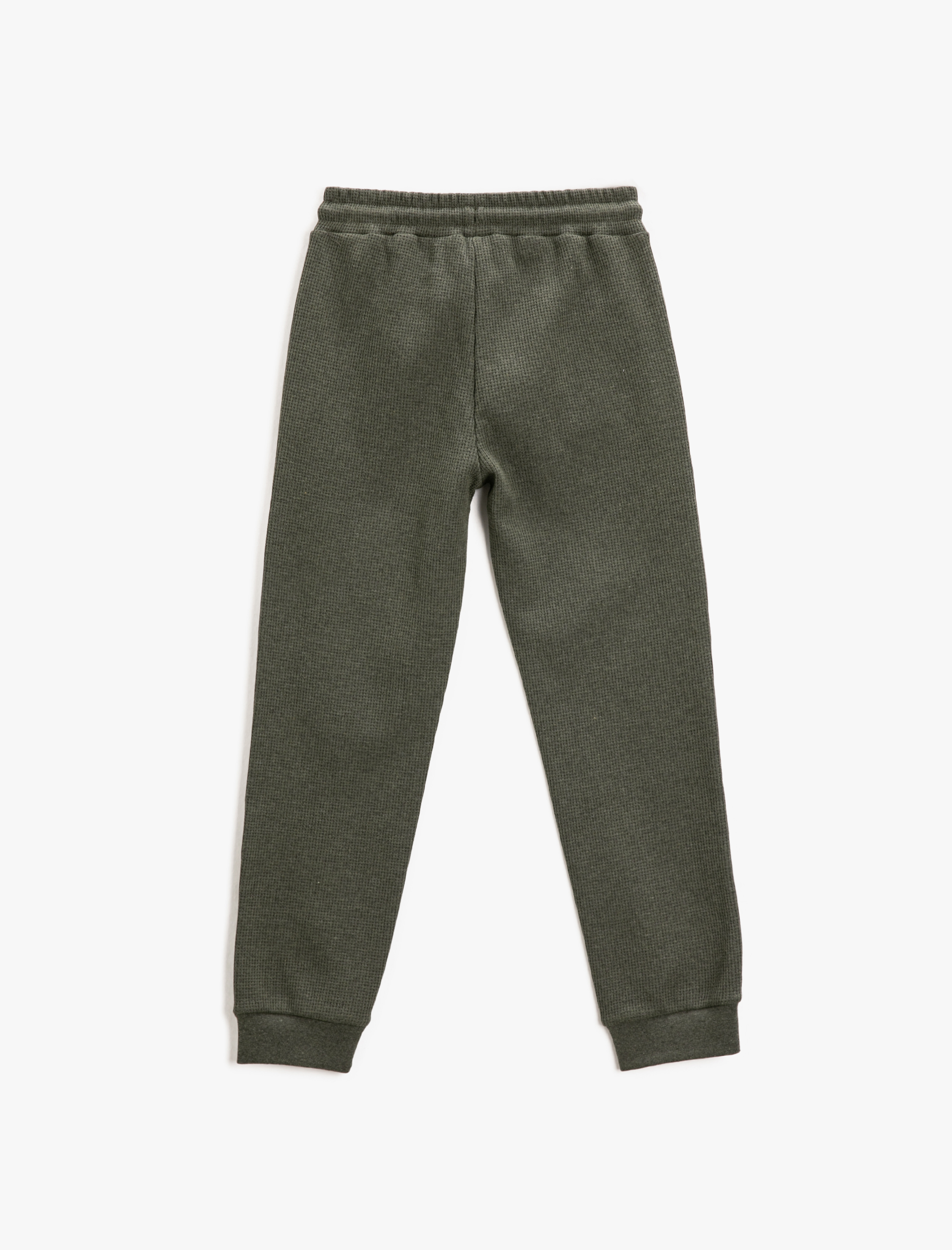  Erkek Çocuk Basic Jogger Eşofman Altı Beli Bağlamalı Cepli Gofre Dokulu