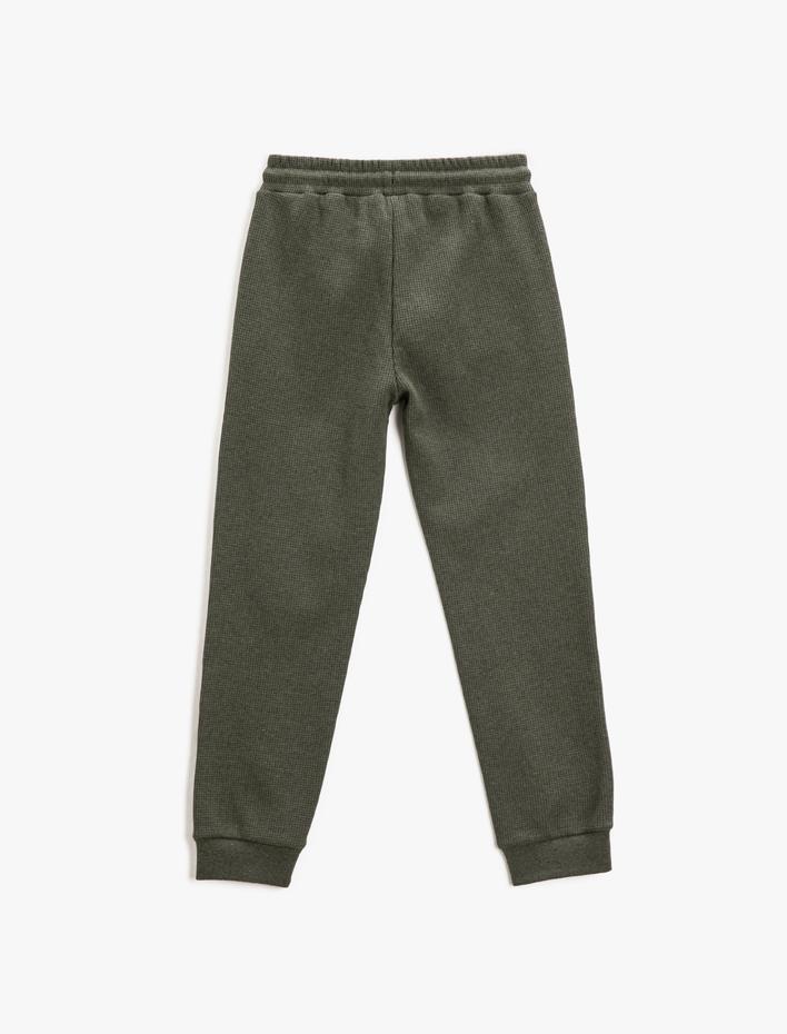Erkek Çocuk Basic Jogger Eşofman Altı Beli Bağlamalı Cepli Gofre Dokulu