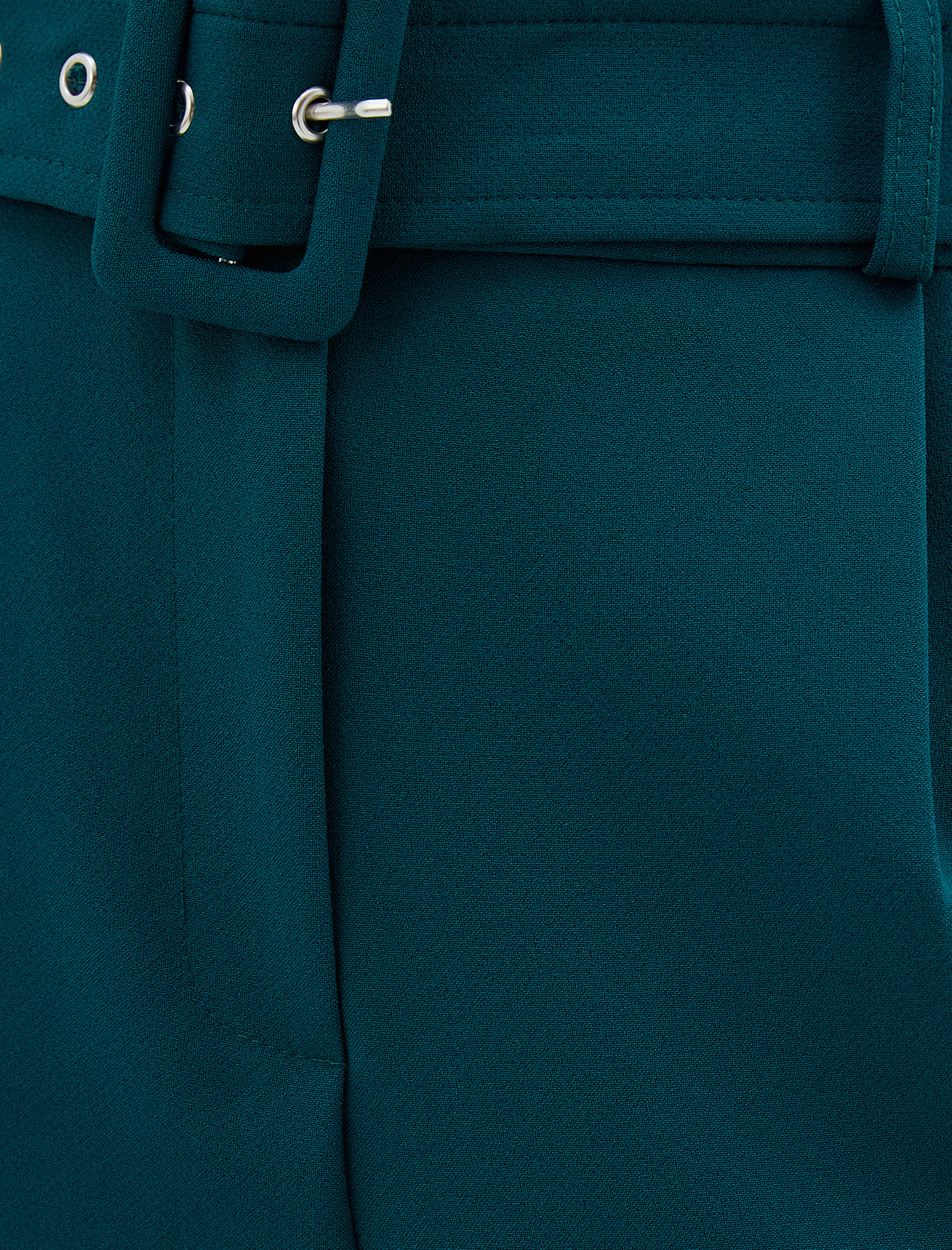   Yüksek Bel Kumaş Pantolon Düz Paça Kemerli