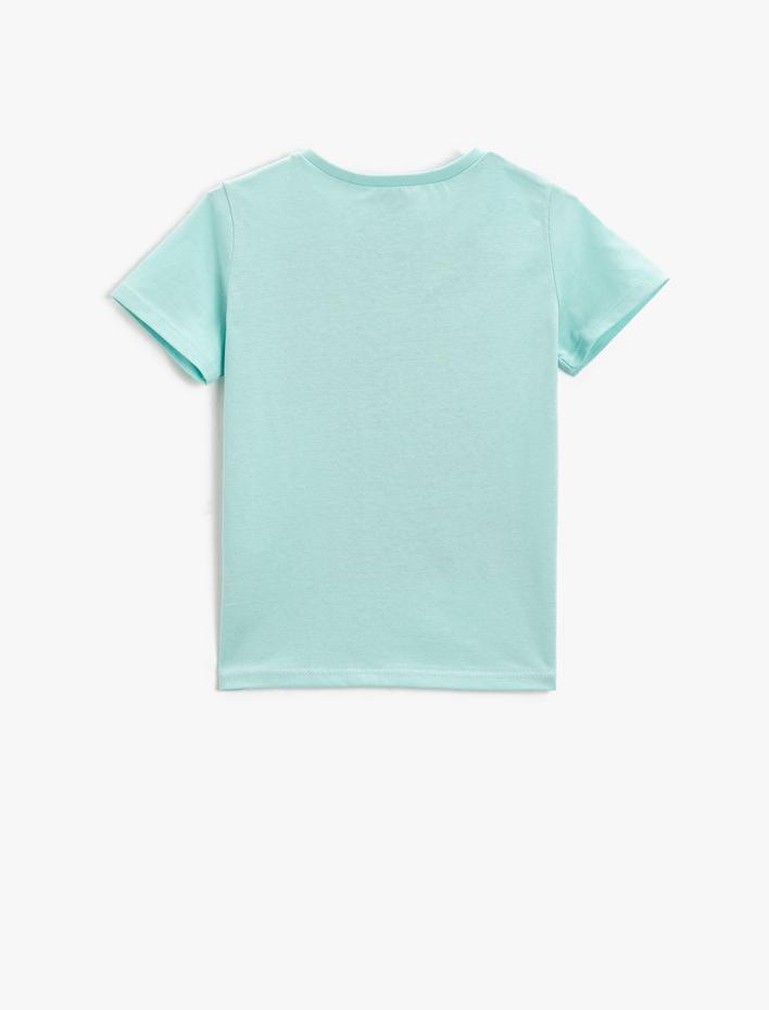 Erkek Çocuk Baskılı Kısa Kollu Tişört Bisiklet Yaka Pamuklu