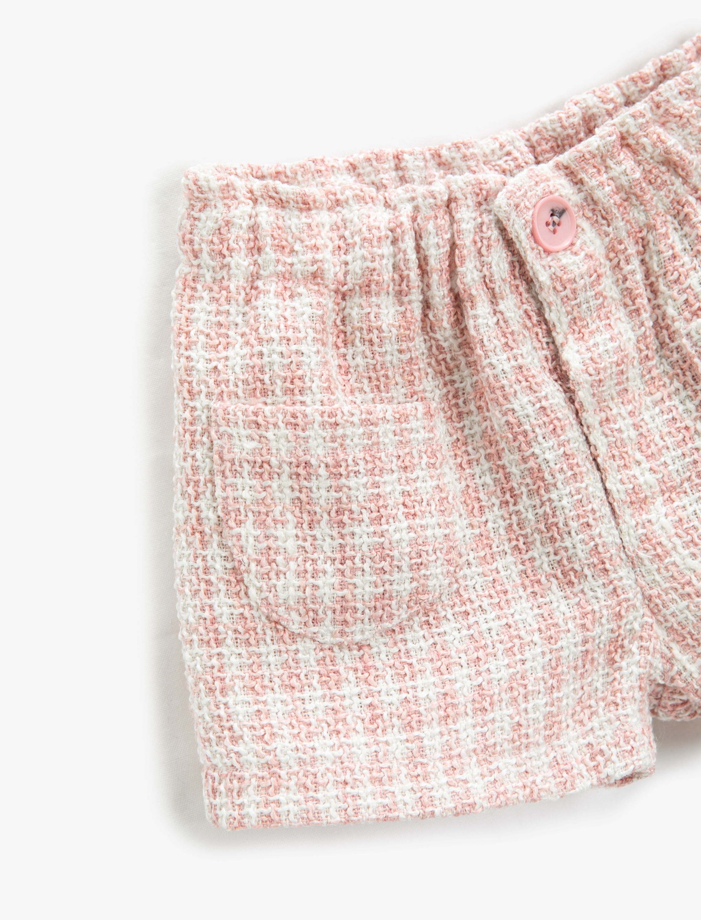  Kız Bebek Tüvit Mini Şort Cepli Beli Lasikli