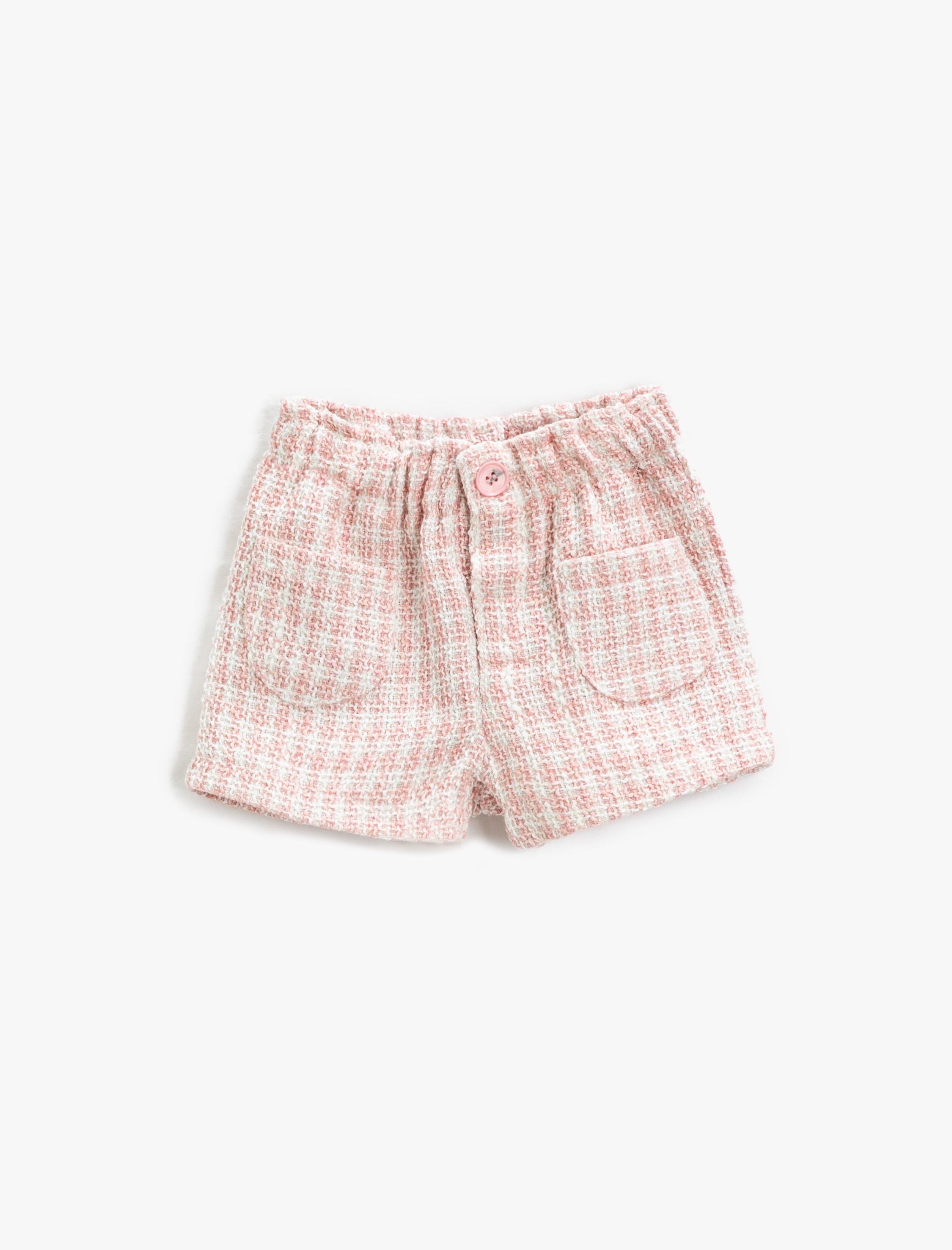  Kız Bebek Tüvit Mini Şort Cepli Beli Lasikli
