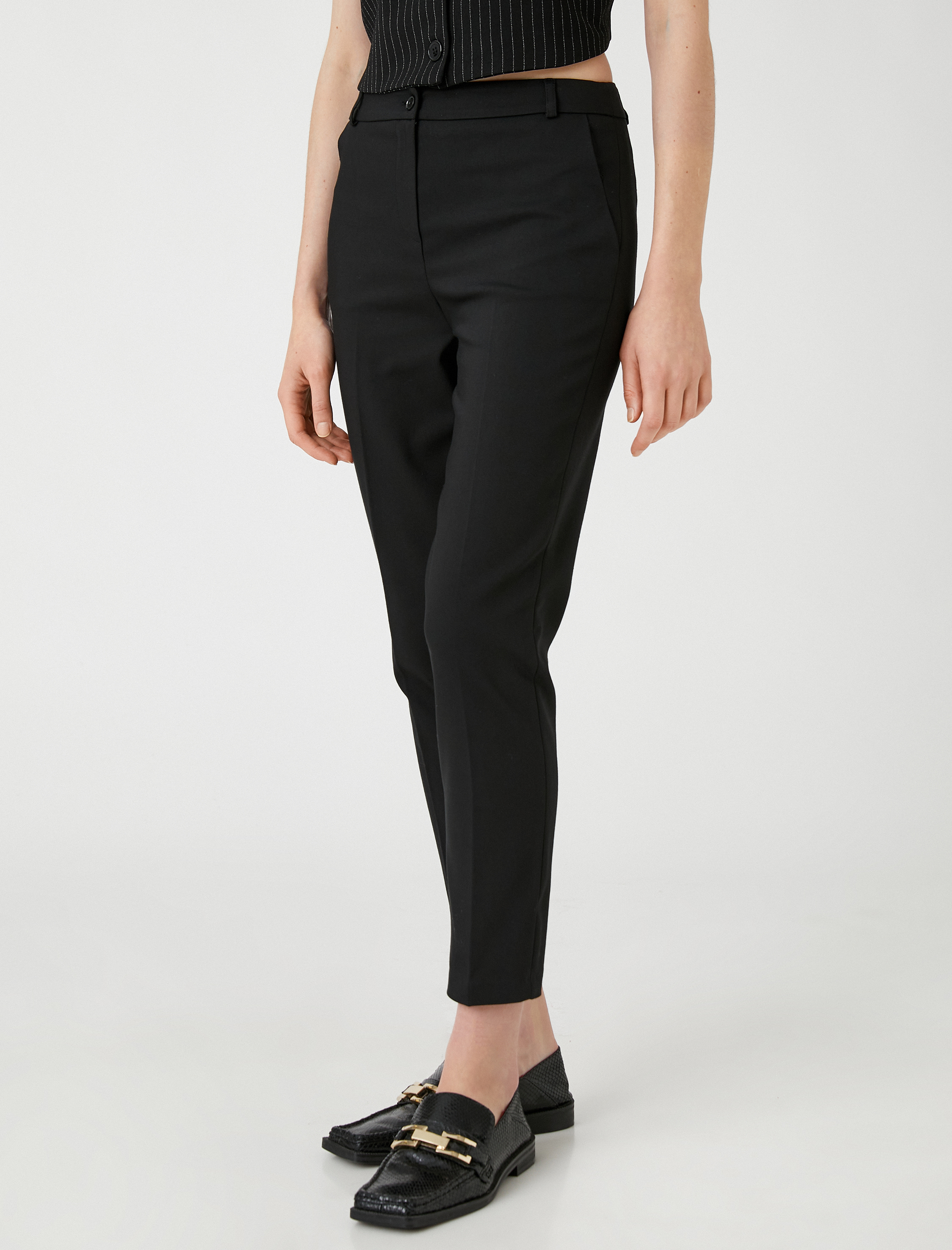   Crop Cigarette Pantolon Cepli Normal Bel