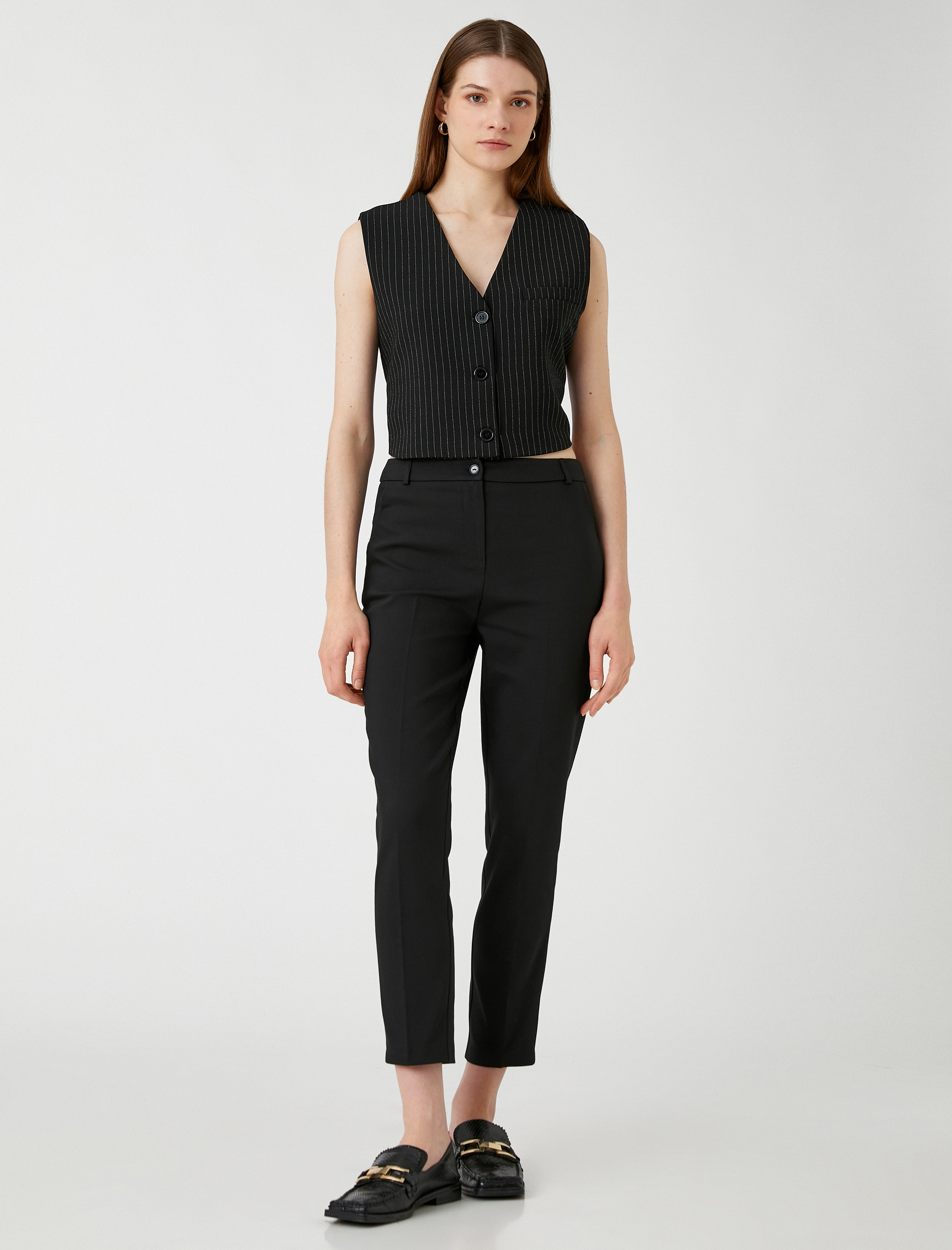   Crop Cigarette Pantolon Cepli Normal Bel