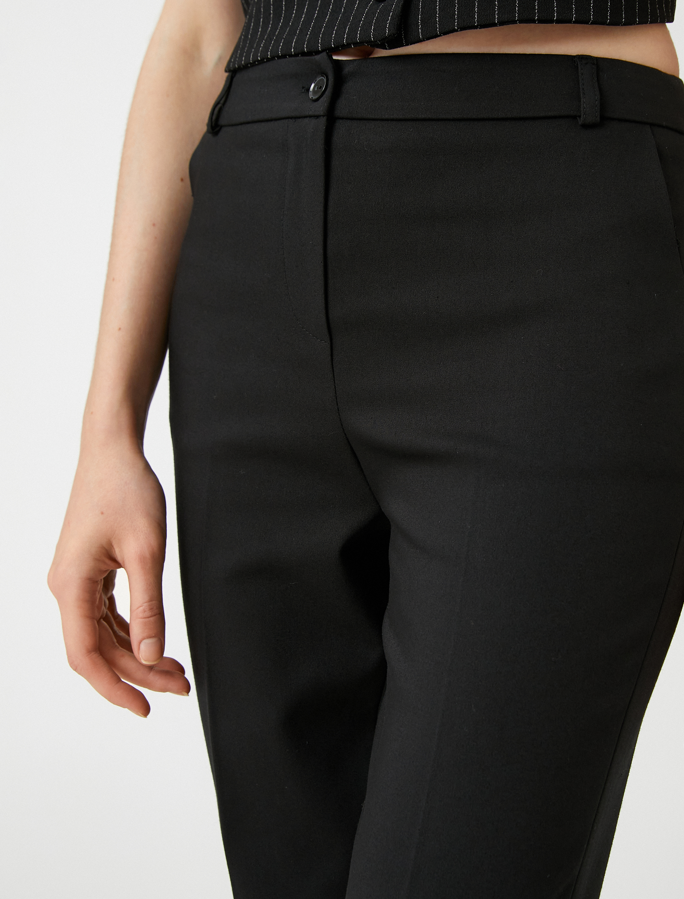   Crop Cigarette Pantolon Cepli Normal Bel