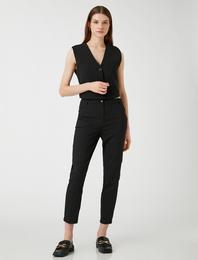 Crop Cigarette Pantolon Cepli Normal Bel