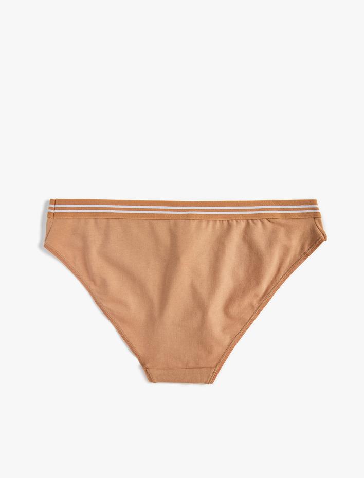  Pamuklu Brief Külot Minimal Baskılı