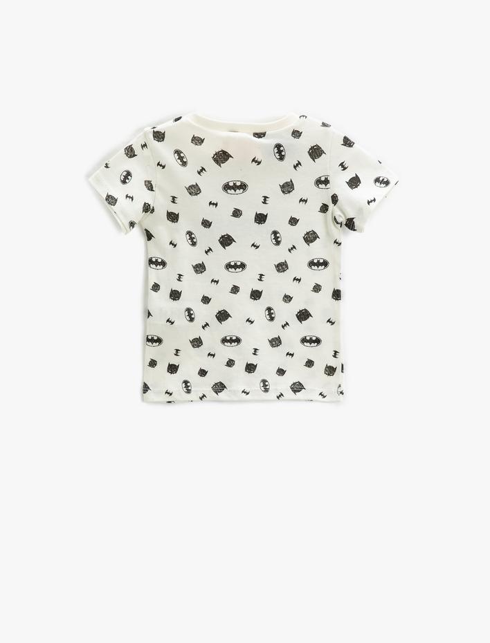 Erkek Bebek Batman Tişört Baskılı Lisanslı Kısa Kollu Bisiklet Yaka