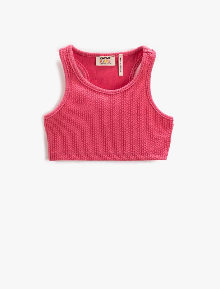 Kız Çocuk Spor Yarım Atlet Ribanalı Yuvarlak Yaka