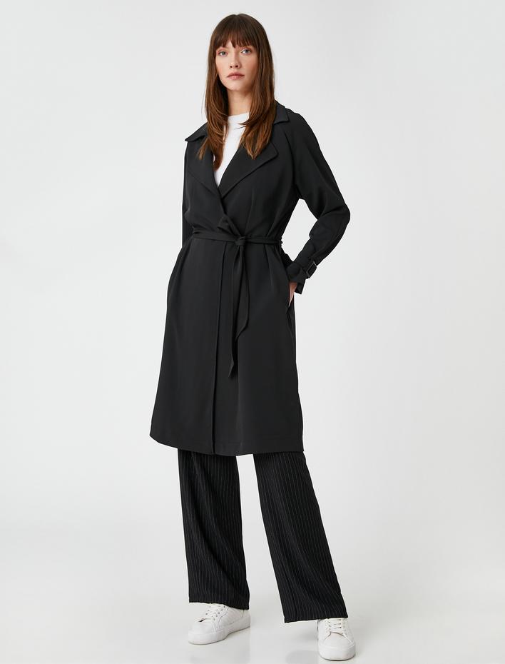  Midi Boy Trençkot Kuşaklı