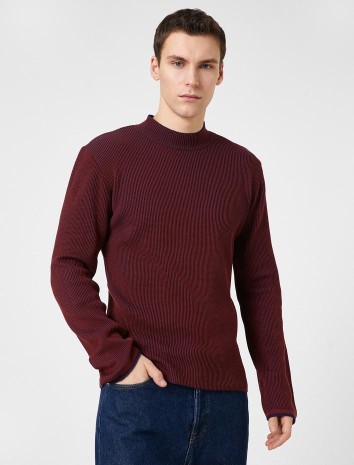  Basic Triko Kazak Yarım Balıkçı Yaka Dar Kesim