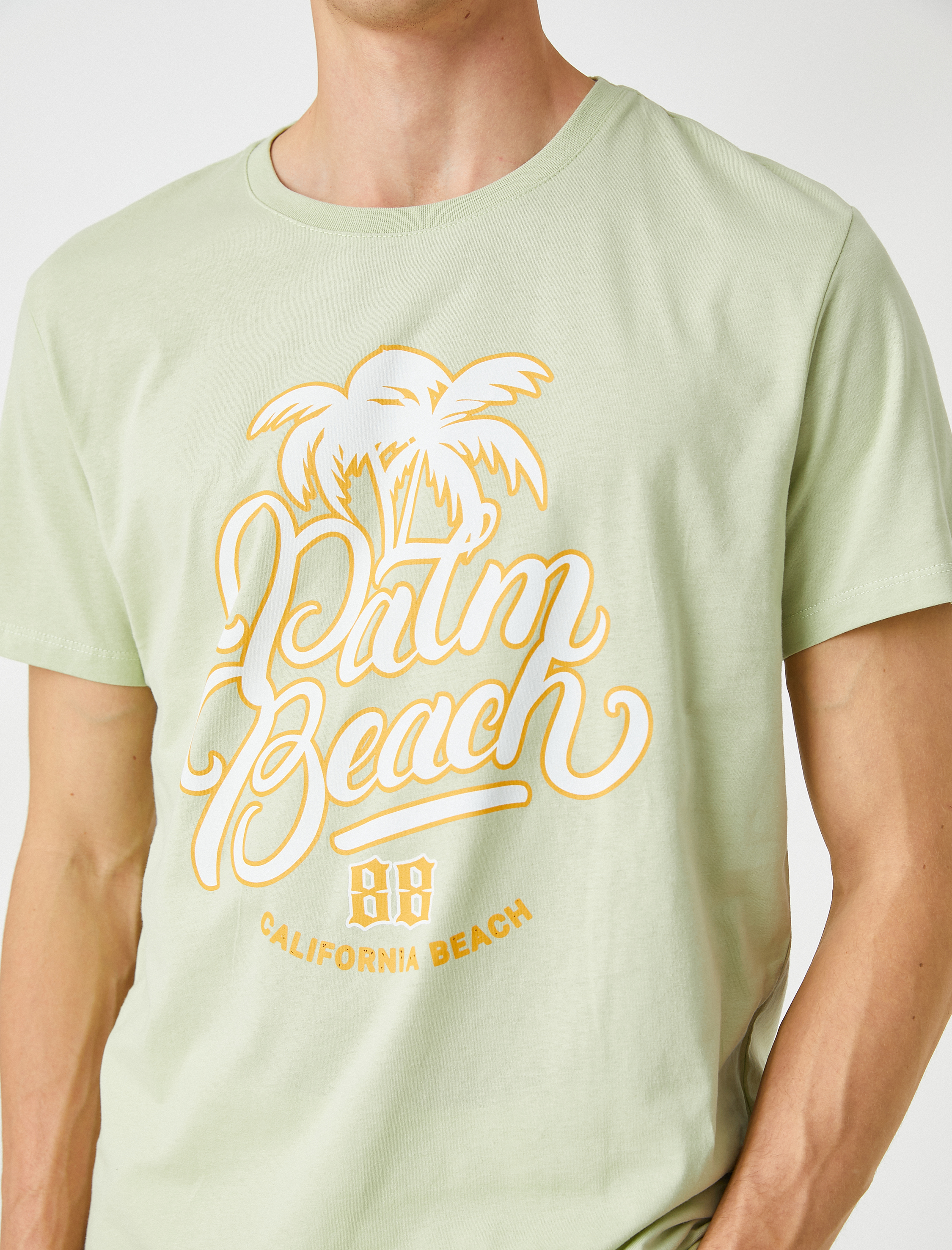   Kolej Tişört Baskılı Bisiklet Yaka Kısa Kollu Dar Kesim