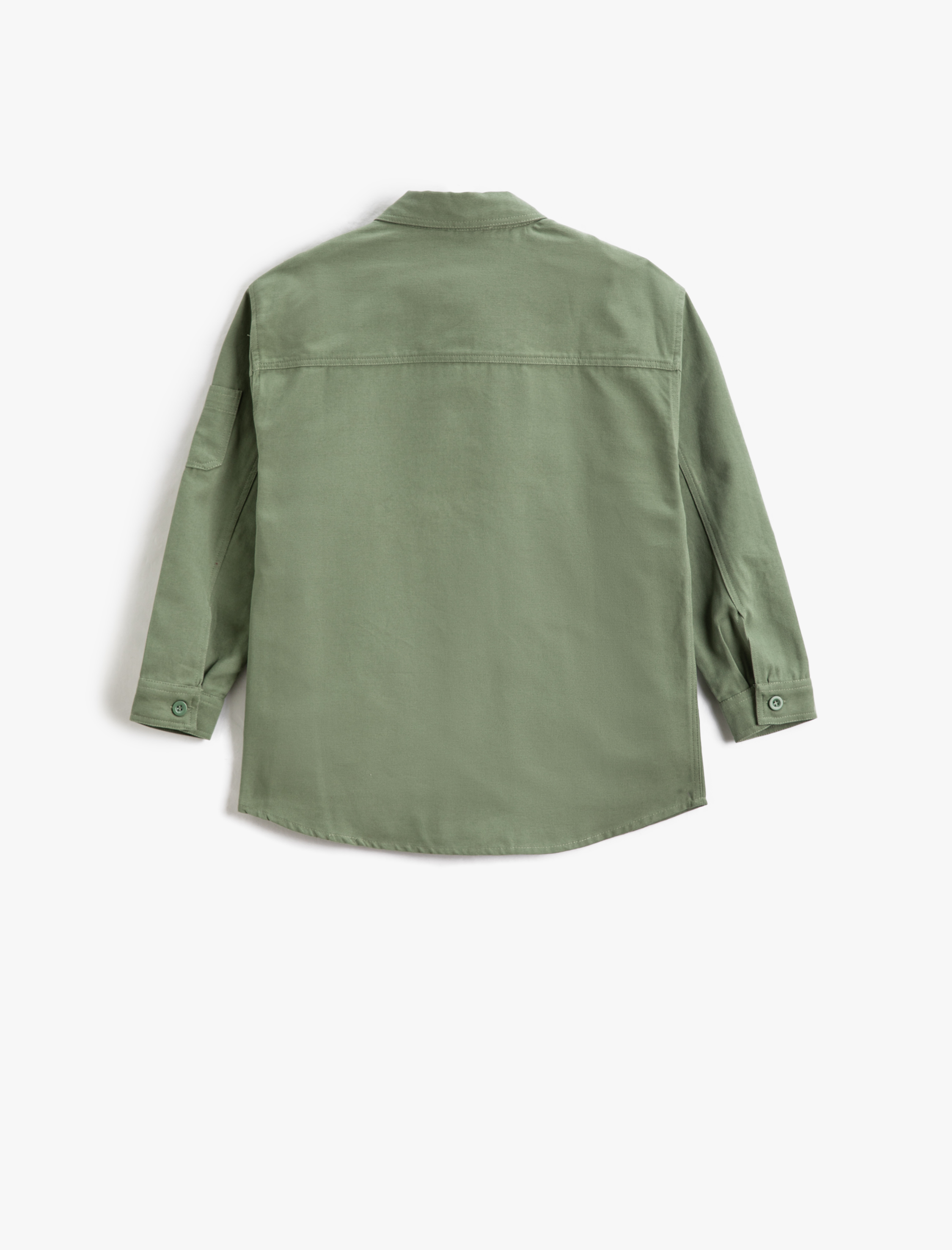  Erkek Çocuk Gömlek Ceket Oversize Tek Cep Detaylı Uzun Kollu Pamuklu