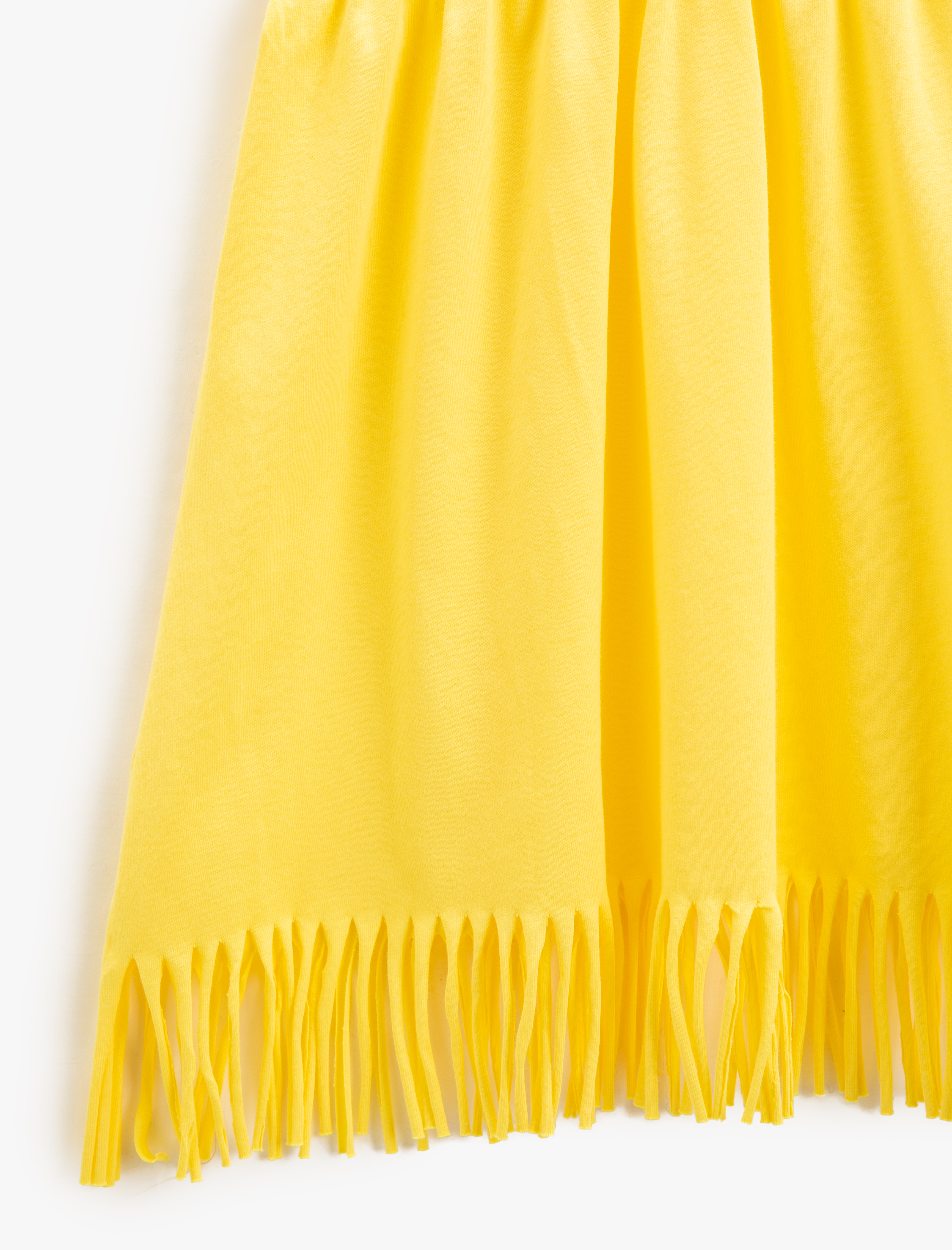  Kız Çocuk Elbise Kolsuz Püsküllü Baskılı Bisiklet Yaka