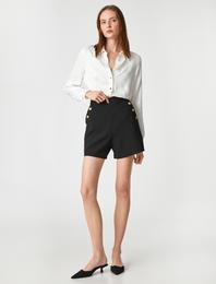 Mini Şort Arma Düğme Detaylı