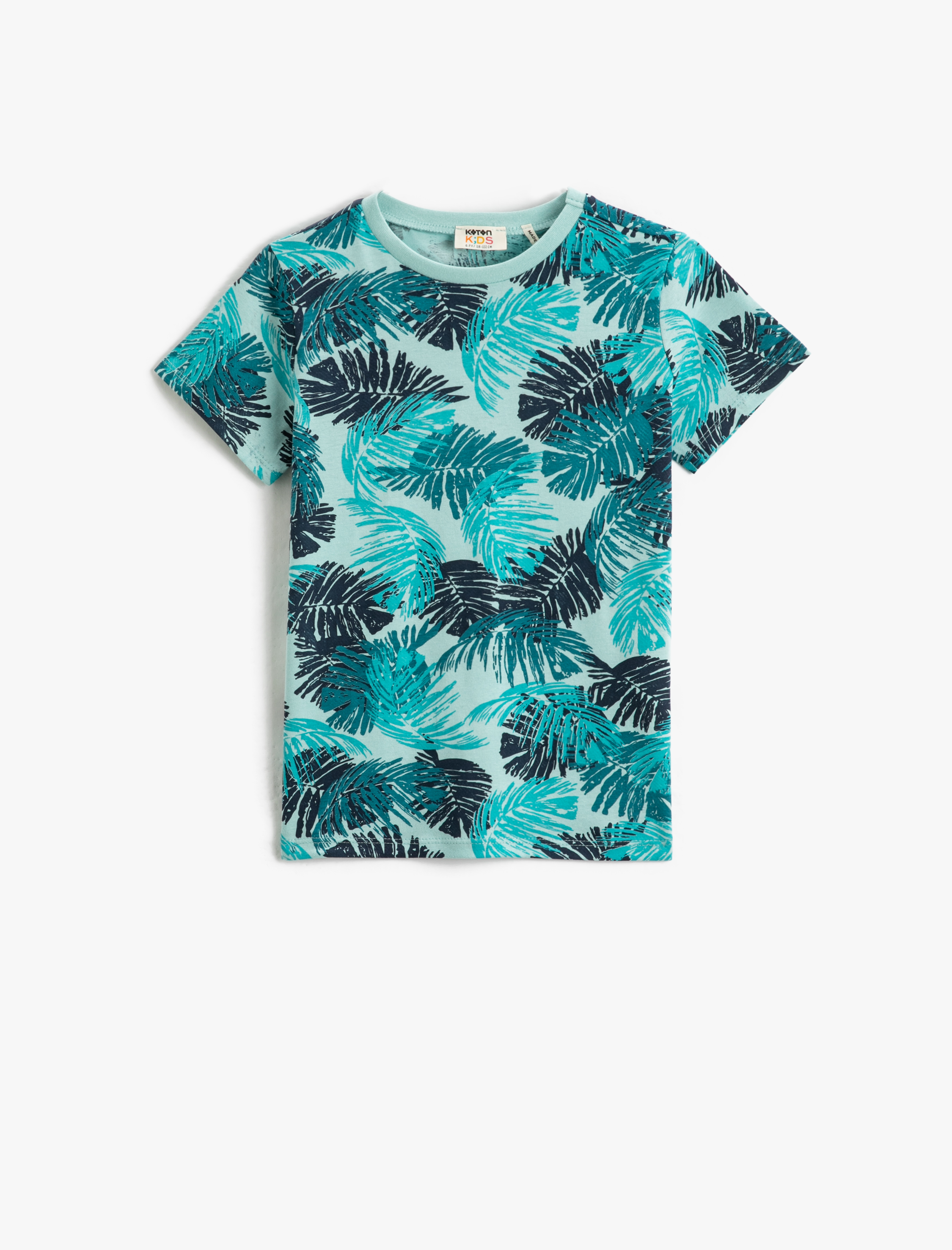  Erkek Çocuk Baskılı Kısa Kollu Tişört Bisiklet Yaka Pamuklu